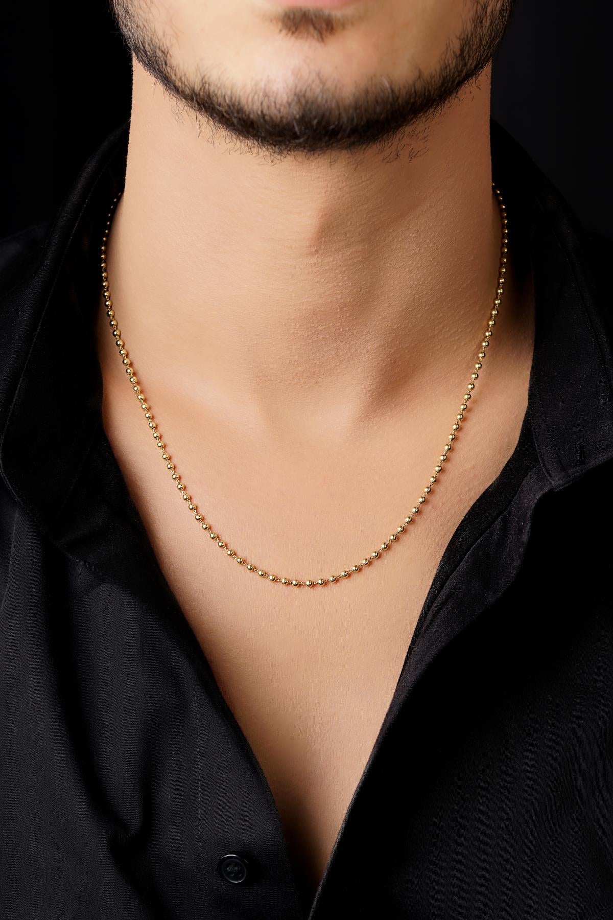 14K Gold Ball Bead Chain   0.098 inch