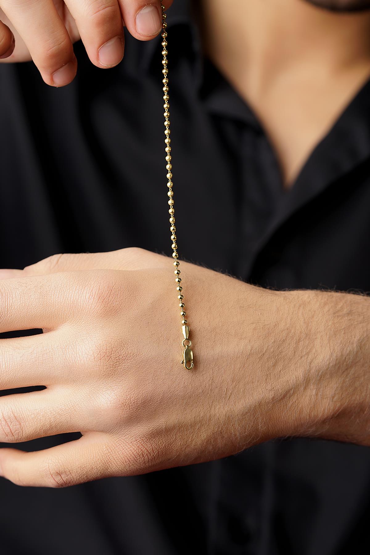 14K Gold Ball Beaded Bracelet