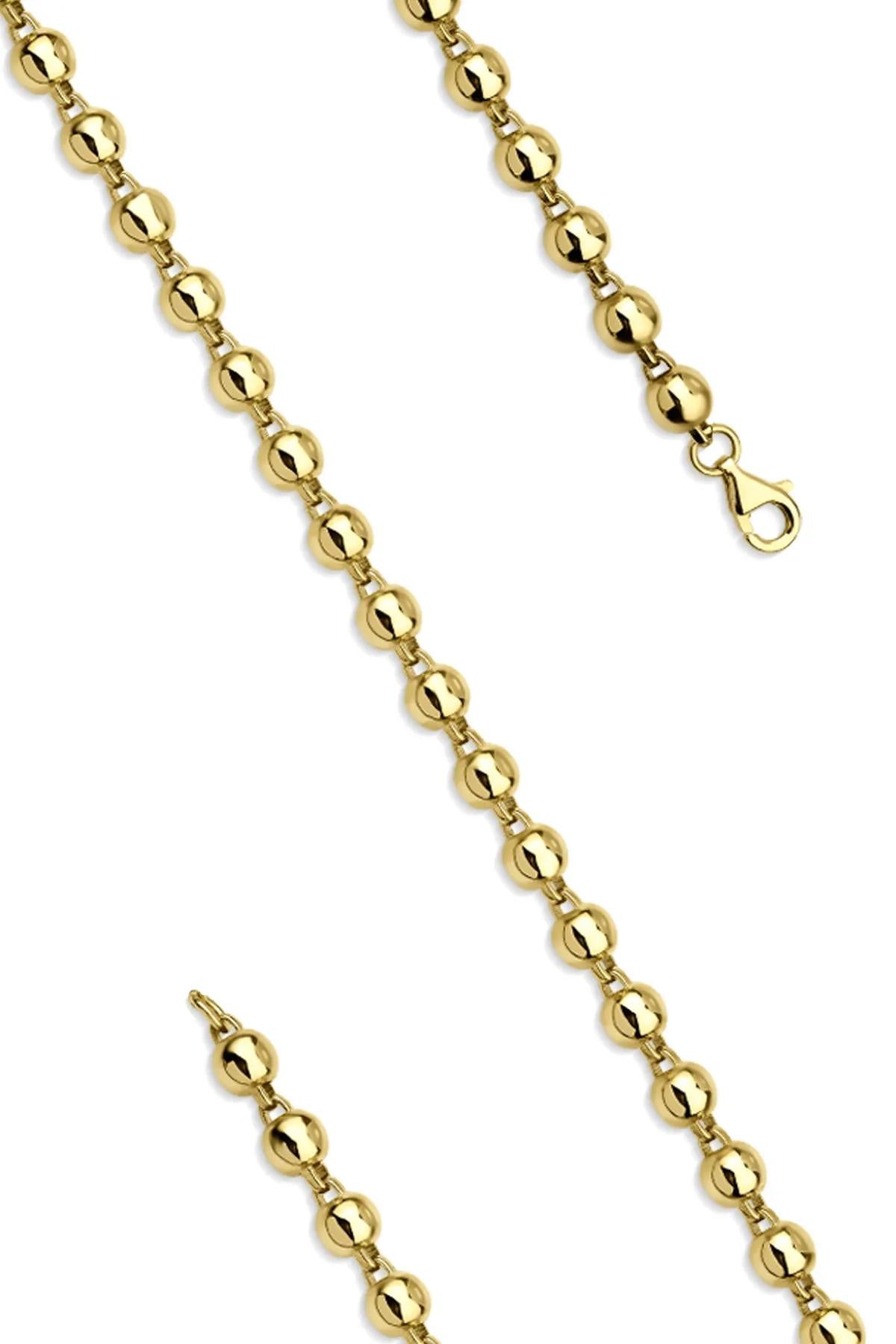 14K Gold Ball Beaded Bracelet