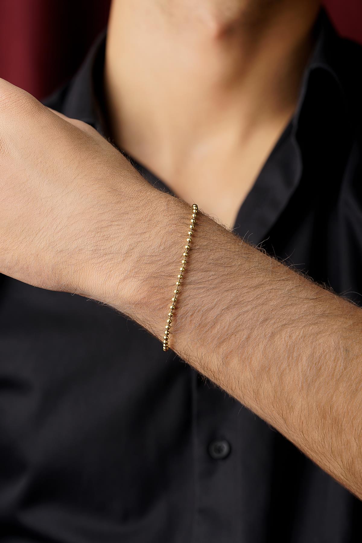 14K Gold Ball Beaded Bracelet