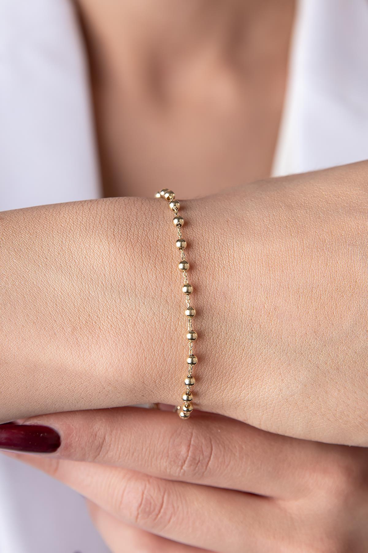 14K Gold Ball Bracelet 2.95 mm
