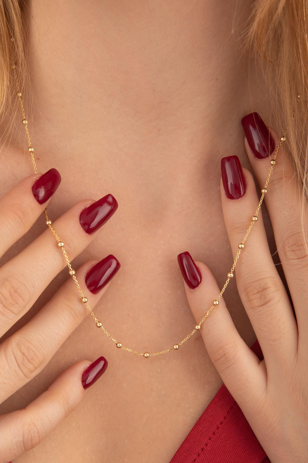 14K Solid Gold Ball Chain