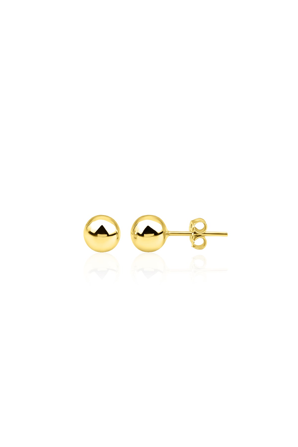 14K Gold Ball Stud Earrings    0.157 inch