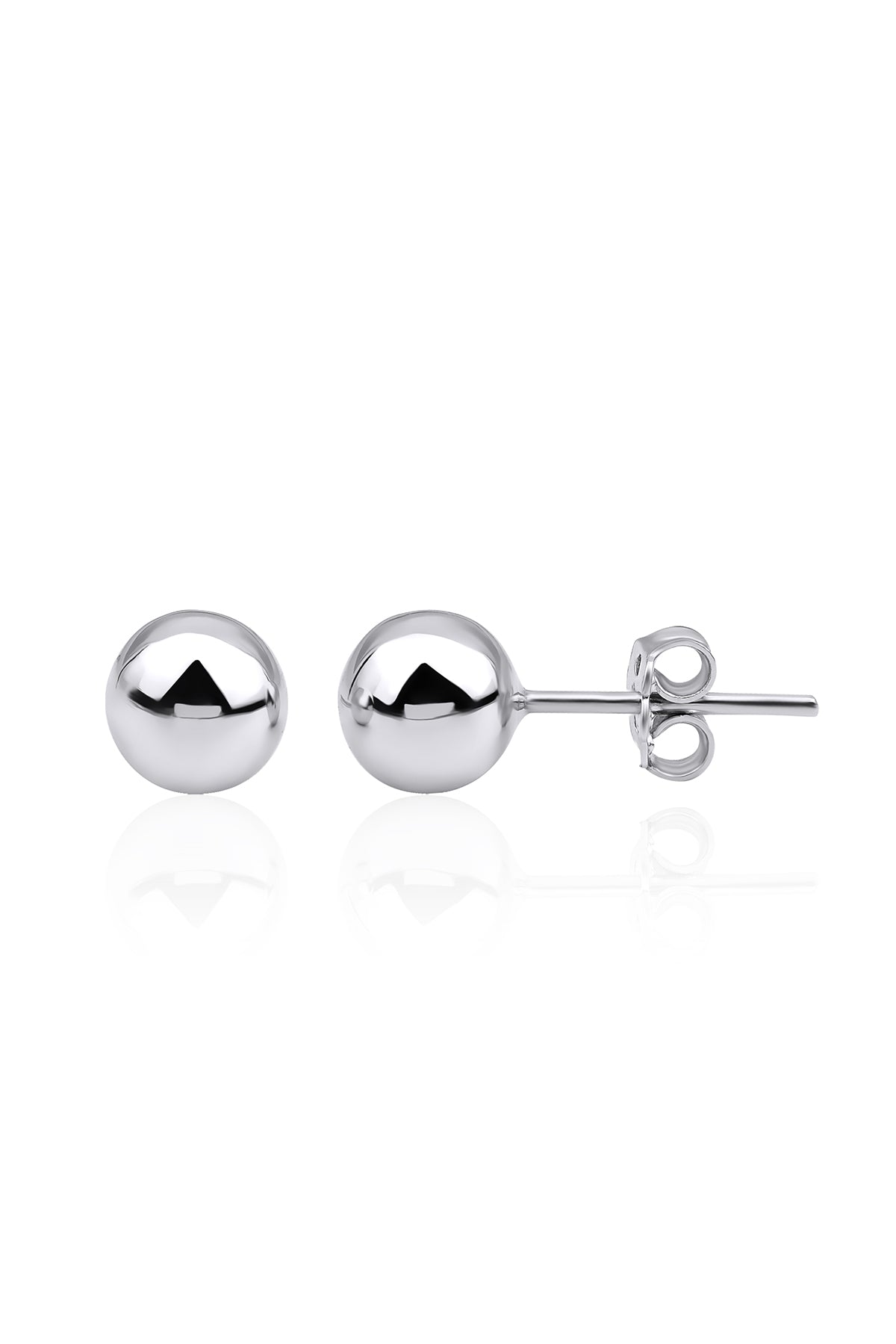 14K Gold Ball Stud Earrings  0.314 inch
