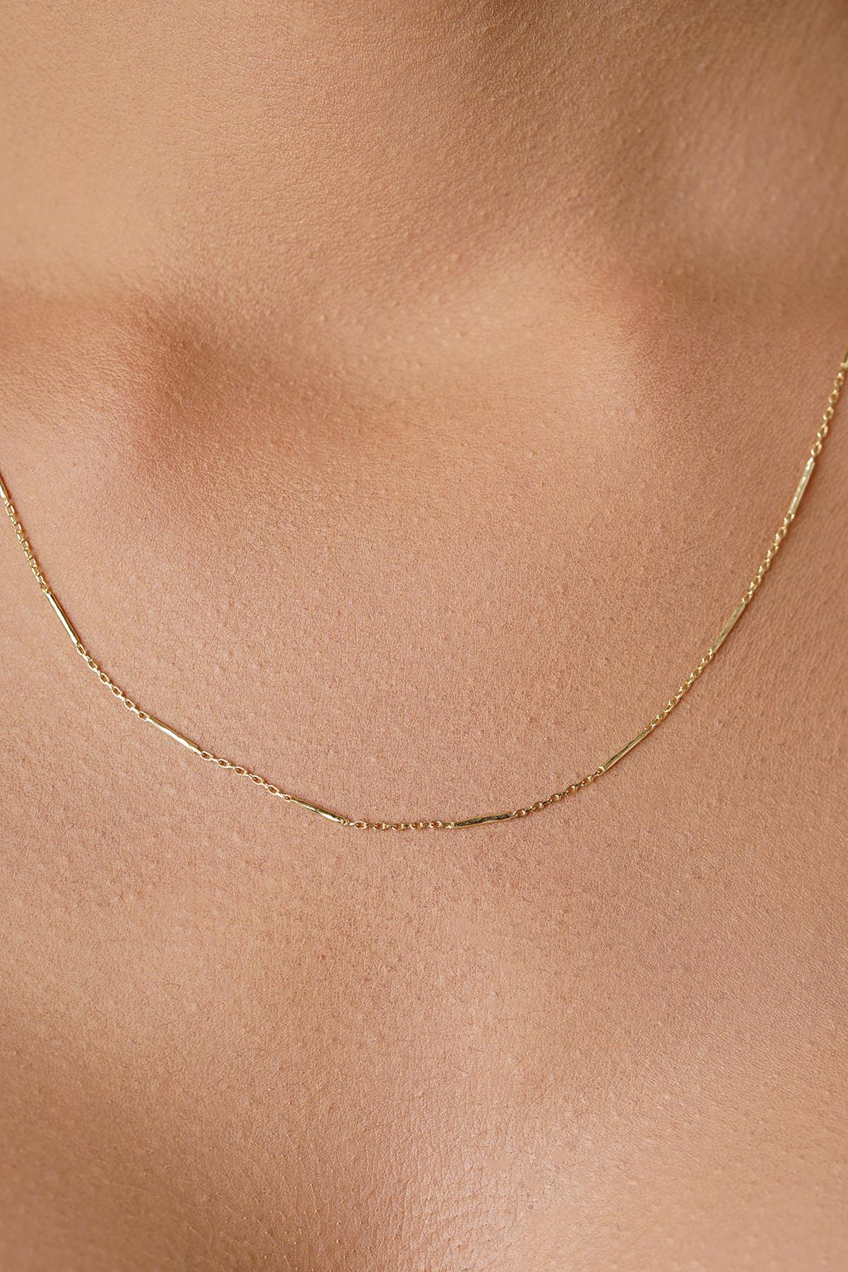 14K Gold Bar Necklace
