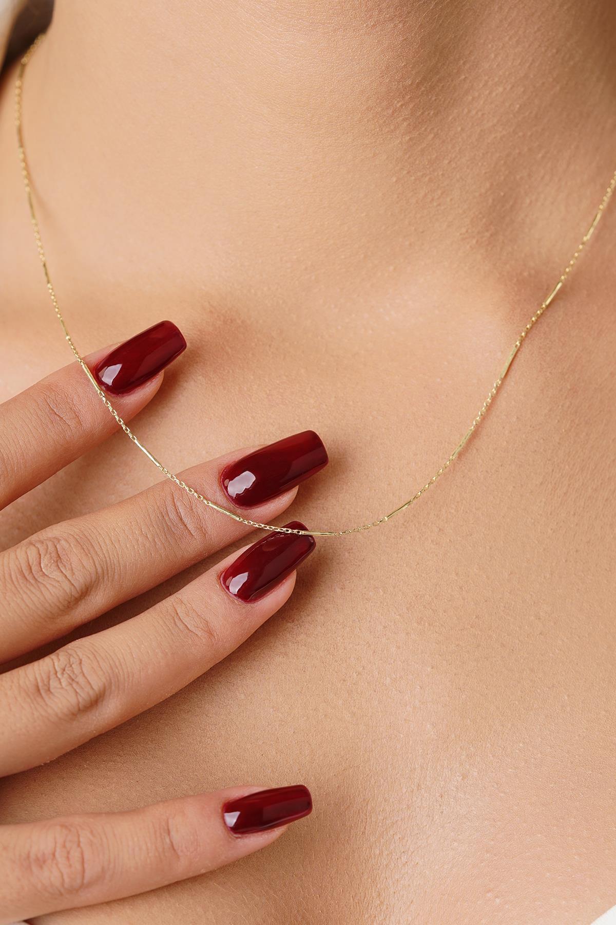 14K Gold Bar Necklace