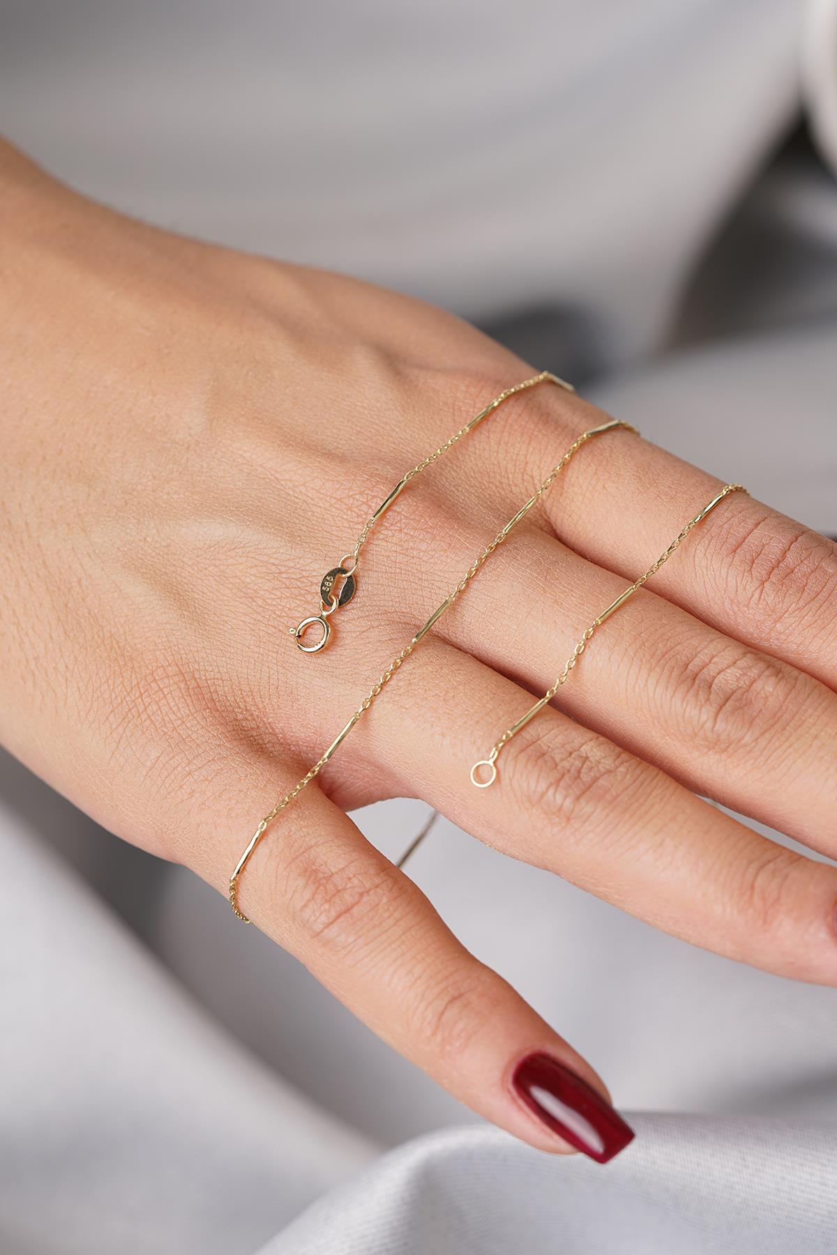 14K Gold Bar Necklace