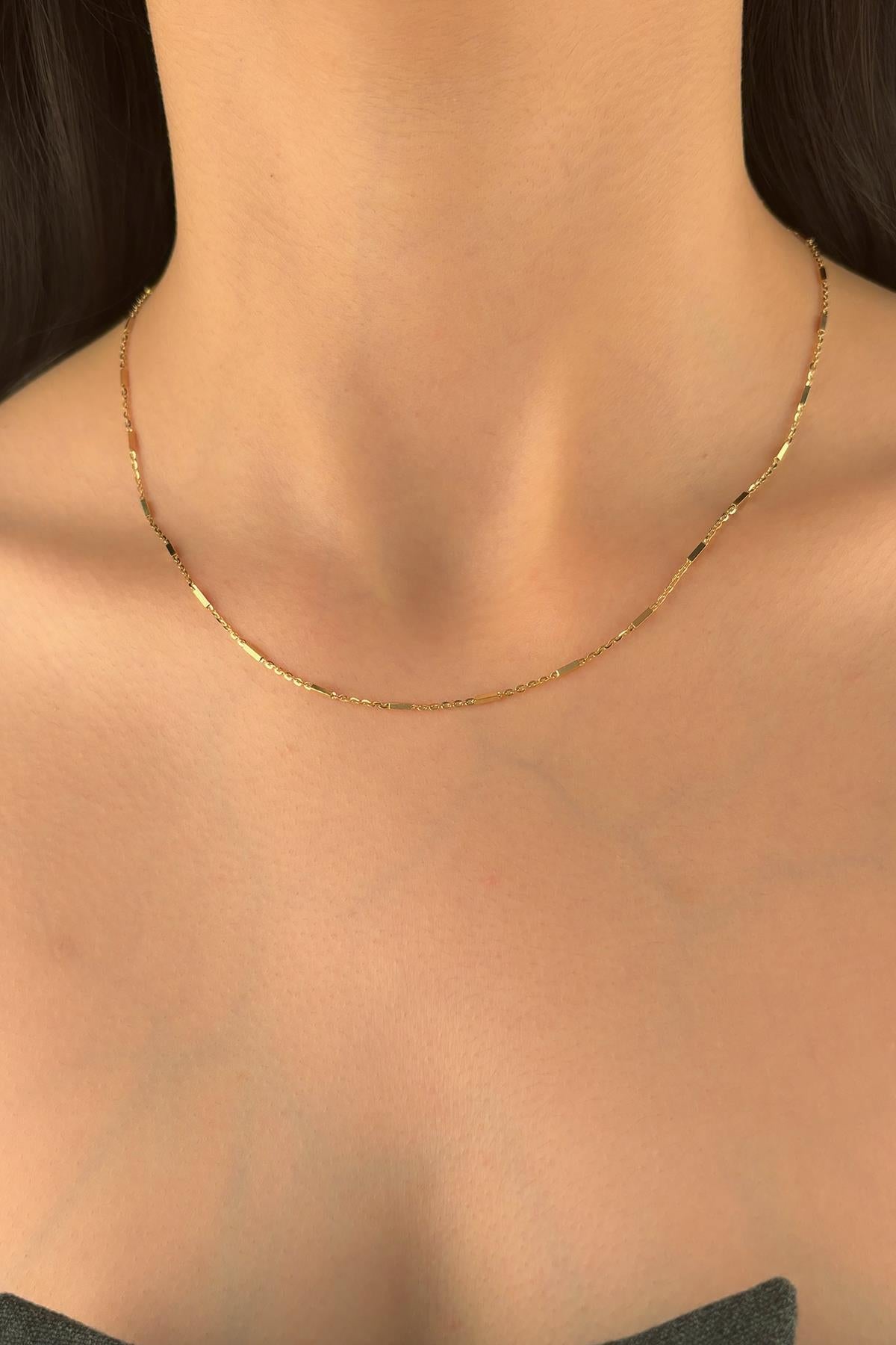 14K Gold Bar Store Link Chain