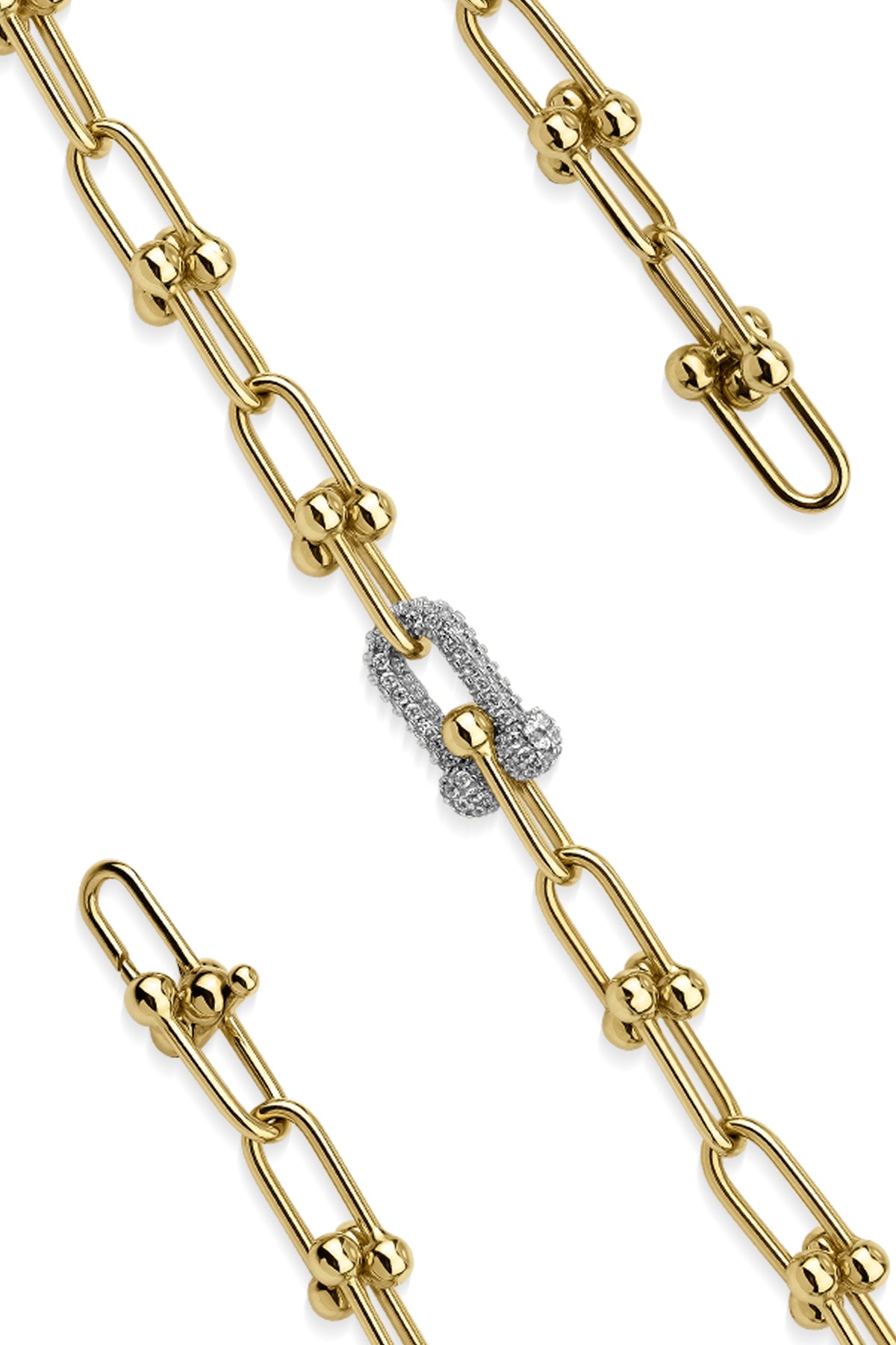 14K Gold Bauble Paperclip Brcaelet