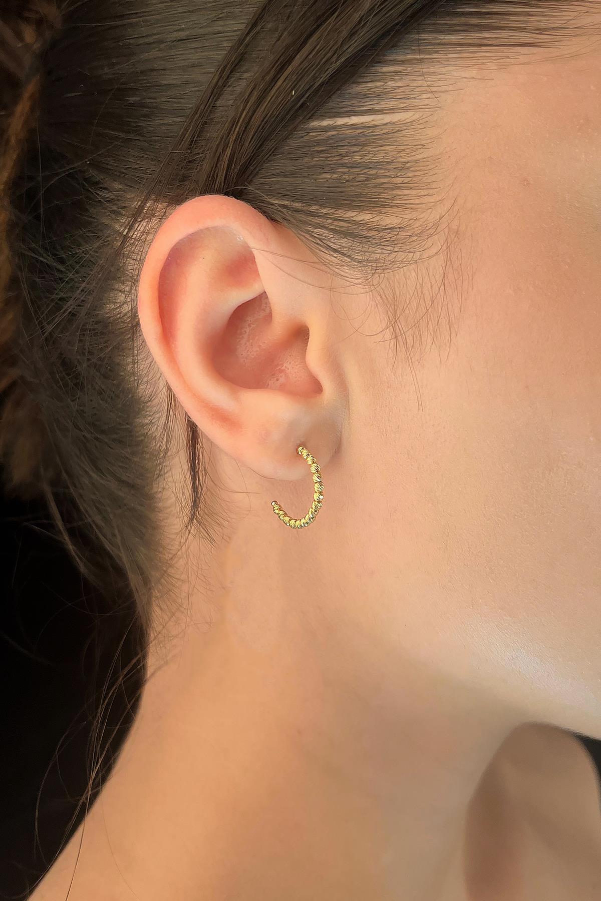 14K Gold Bead Dorica Ball Stud Earrings