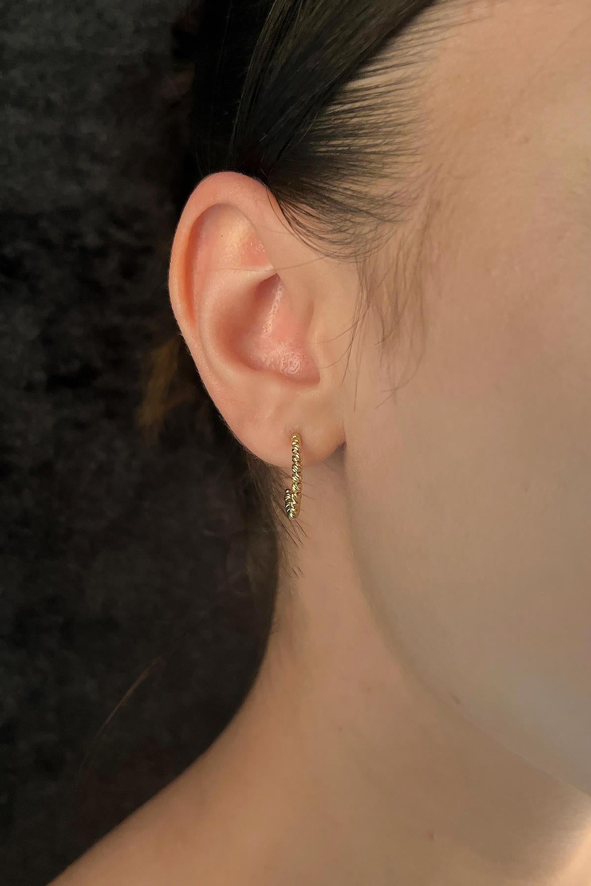 14K Gold Bead Dorica Ball Stud Earrings