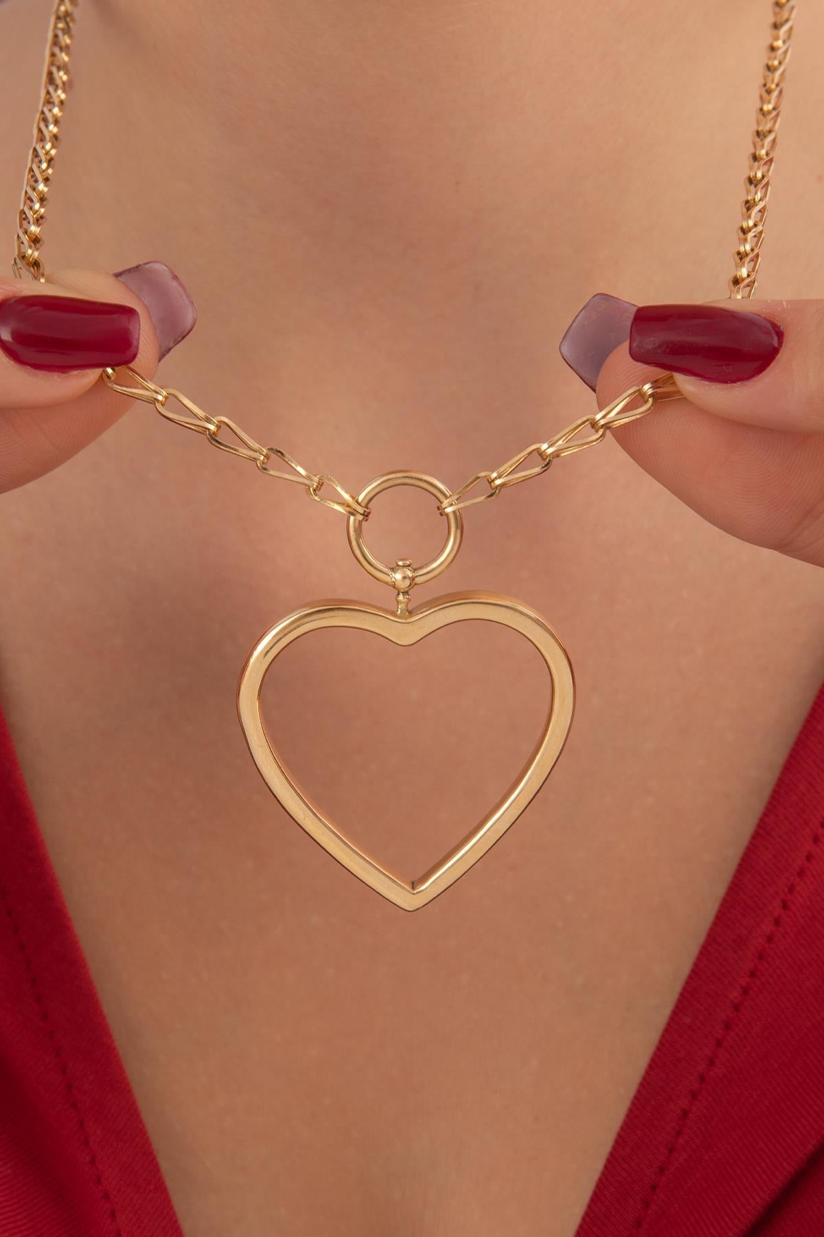14K Gold Bella Mega Heart Necklace