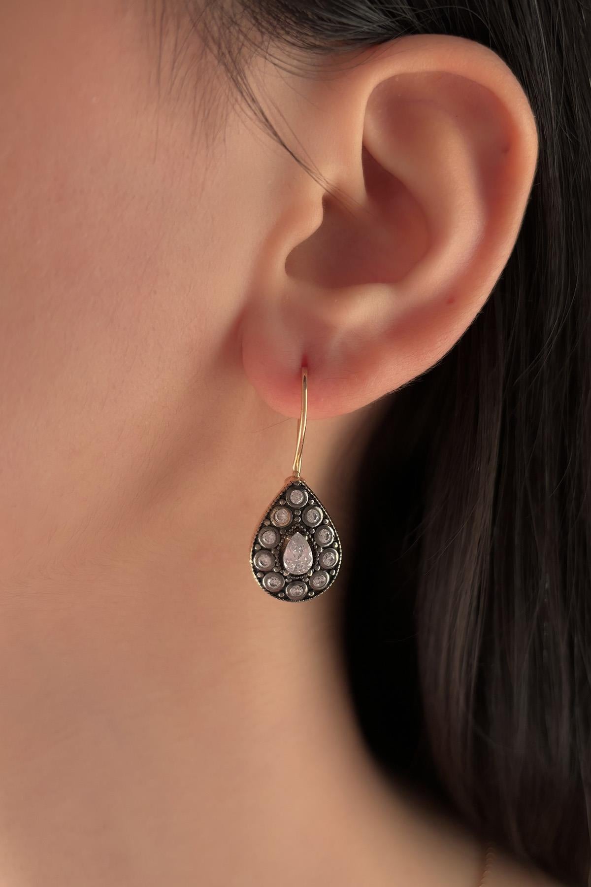 14K Gold Big Drop Earrings