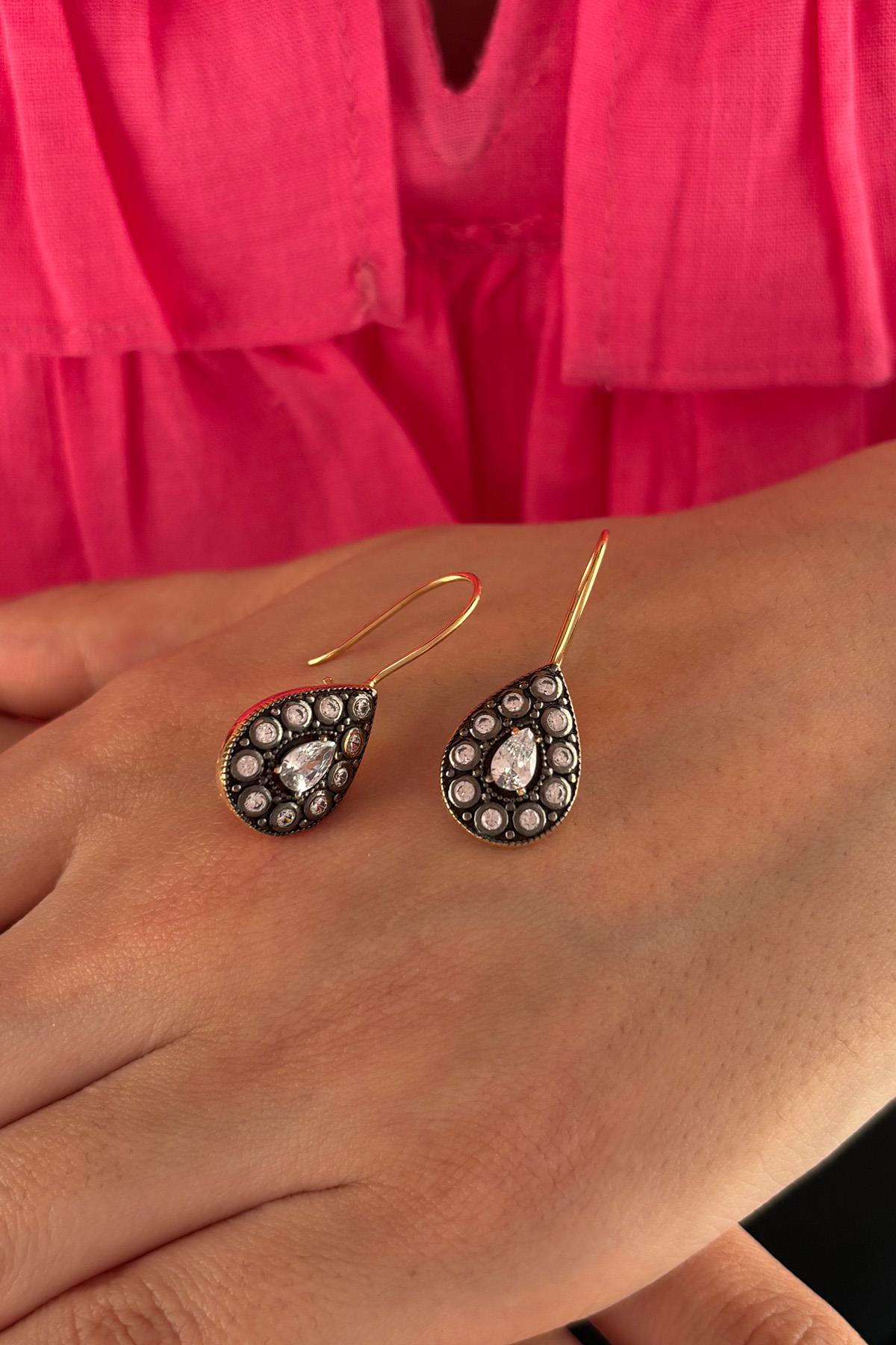 14K Gold Big Drop Earrings