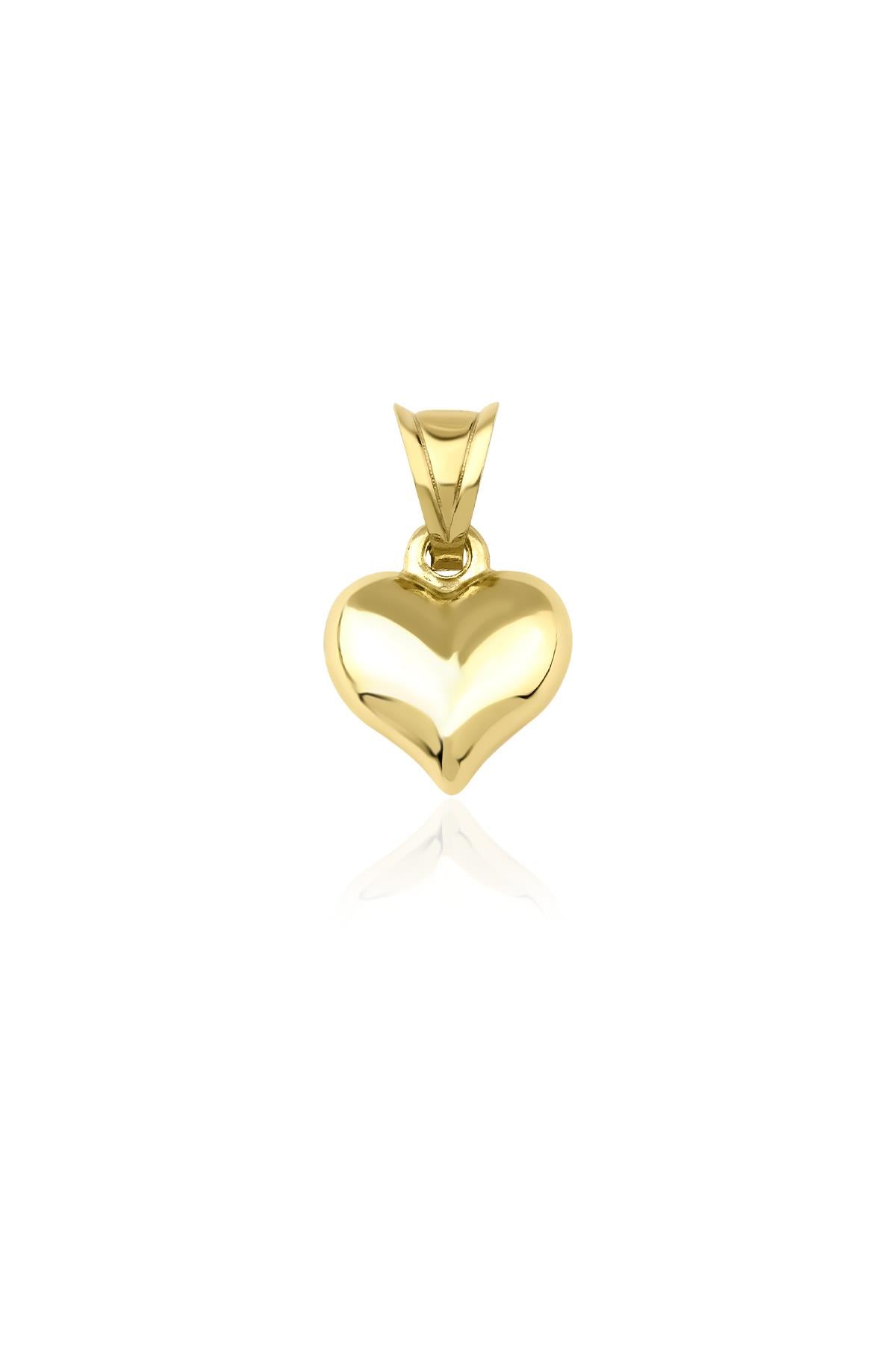 14K Gold Big Puff Heart Charm