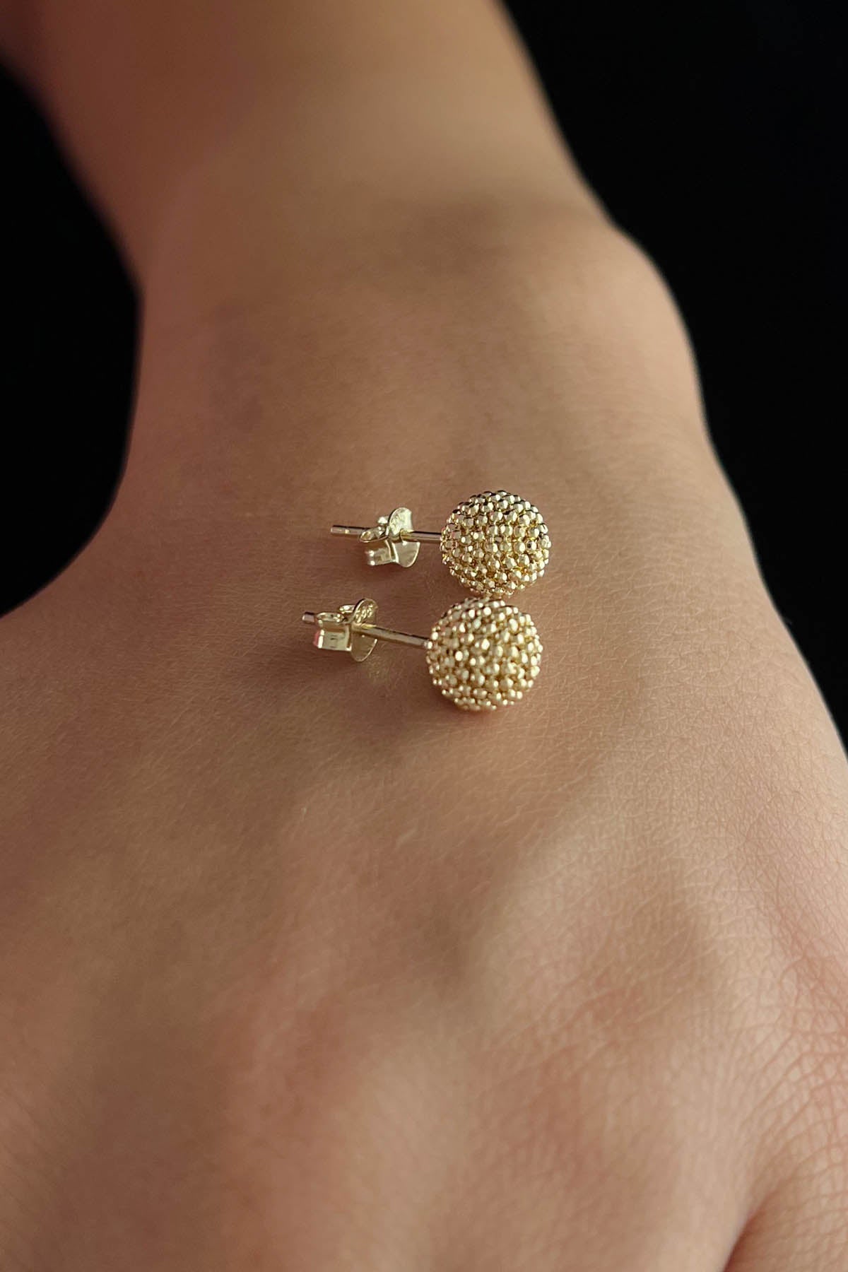 14K Gold Big Size Stud Mars Earrings