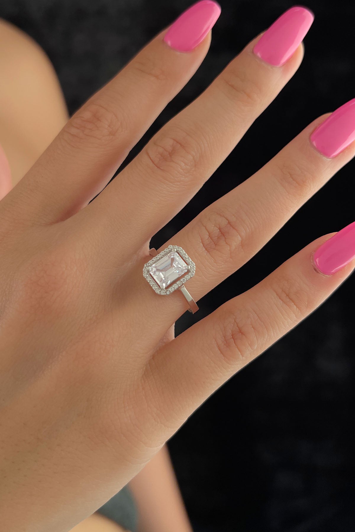 14K Gold Big Solitaire Baguette Ring