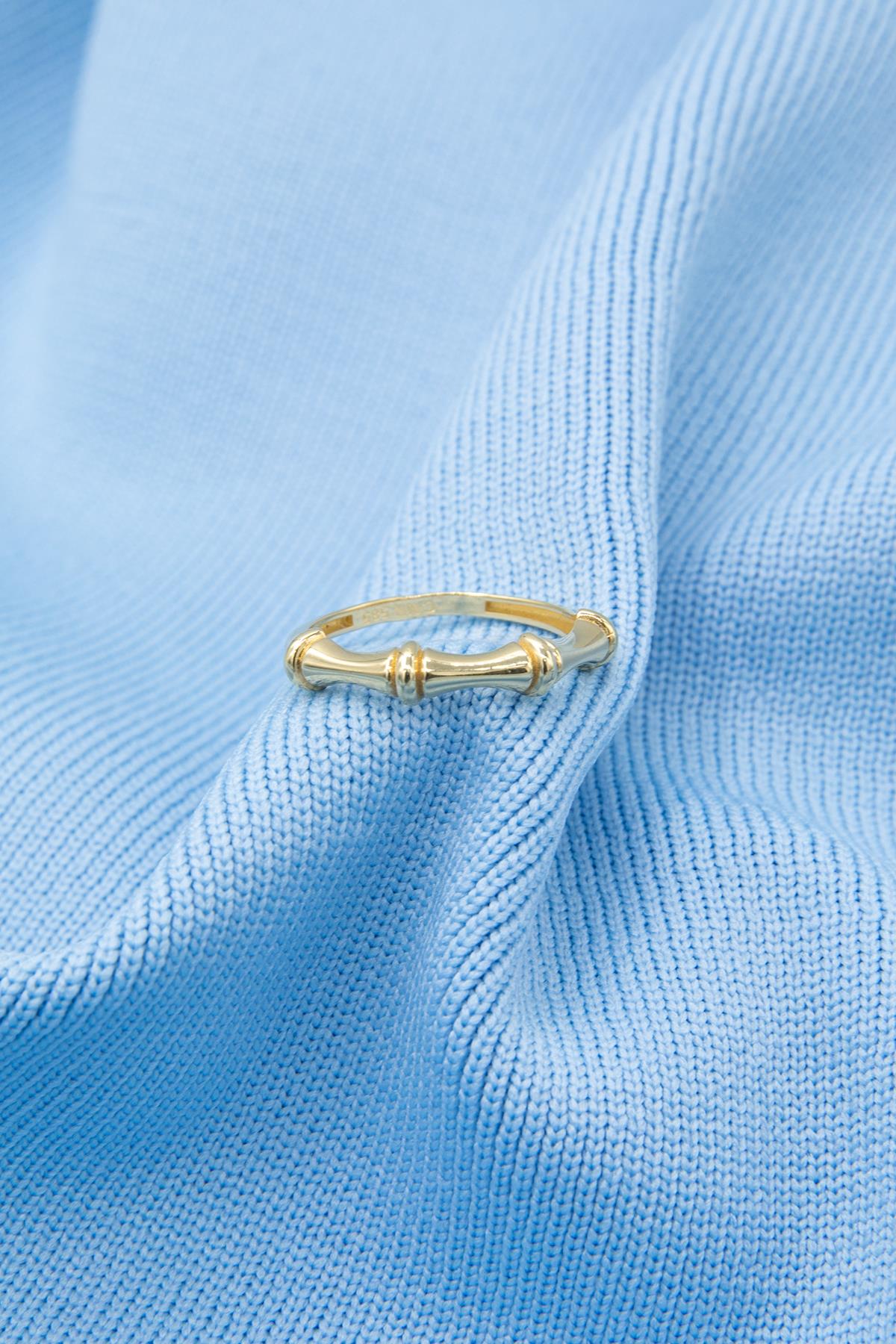 14K Gold Bone Shape Ring