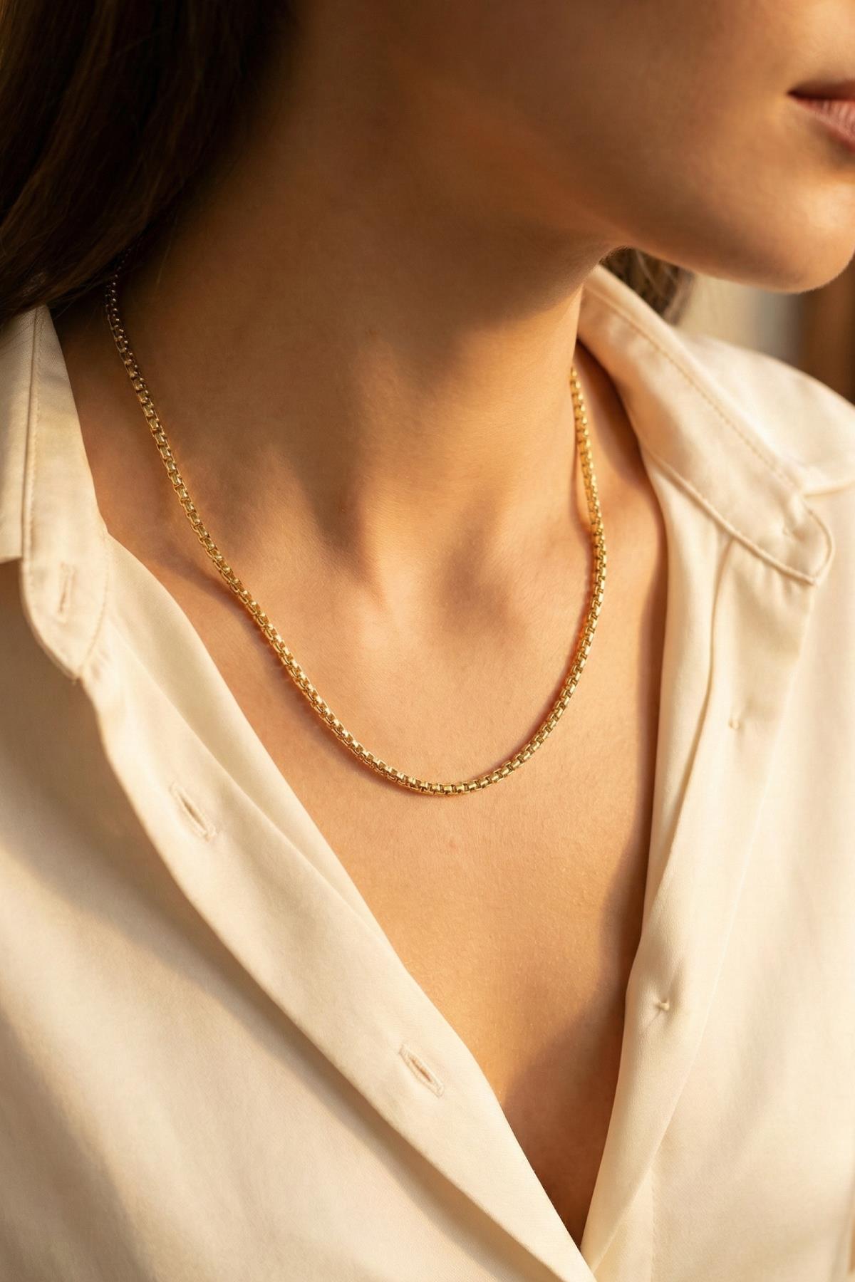 14K Gold Box Chain  0.127 inch