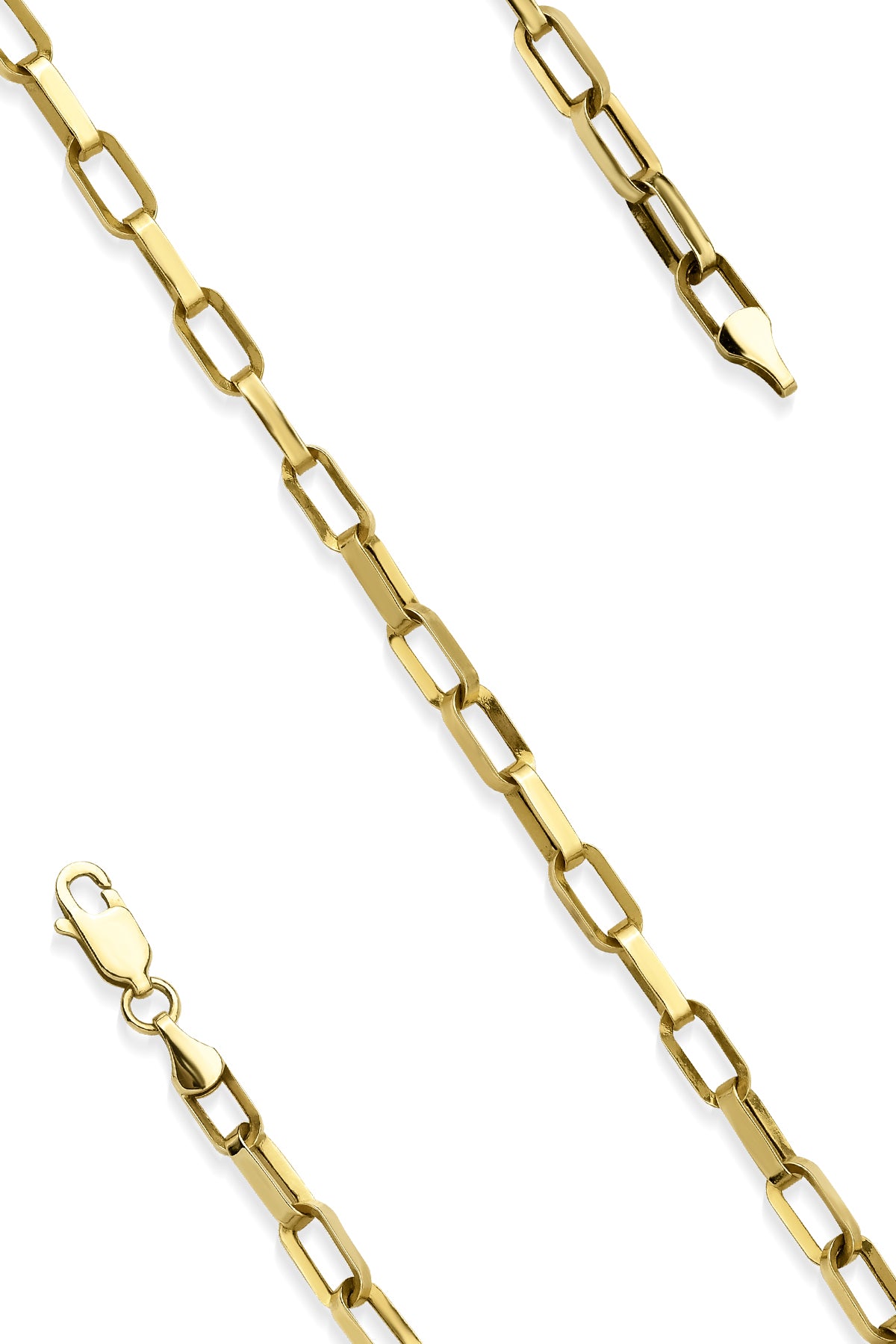 14K Gold Bright Paperclip Bracelet