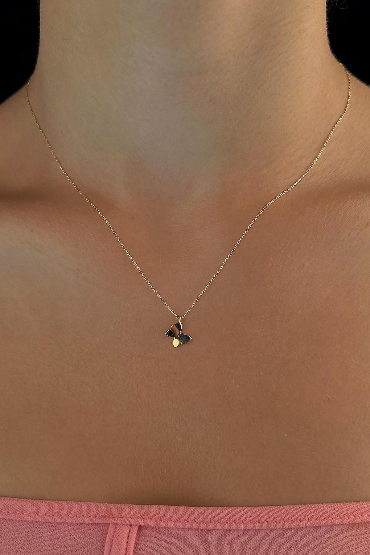 14K Gold Butterfly Necklace