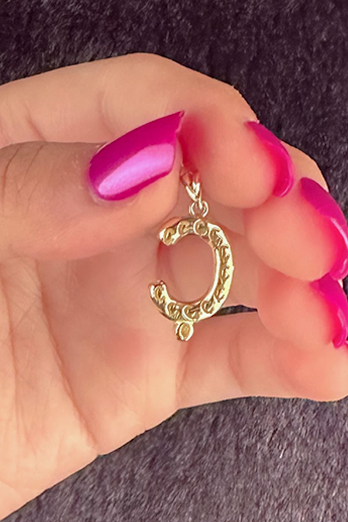 14K Gold Ç Letter Charm