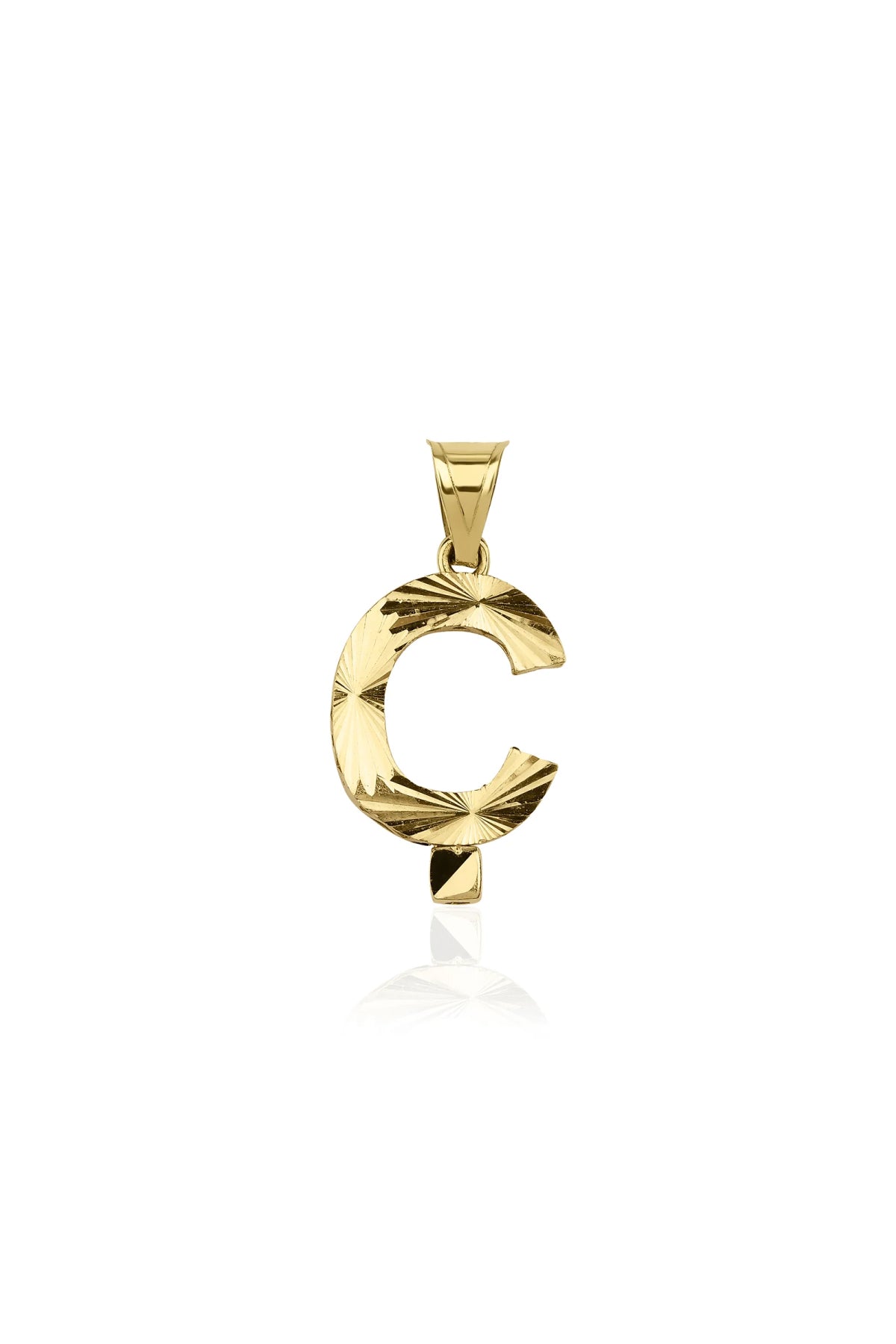 14K Gold Ç Letter Mini Shine Pendant