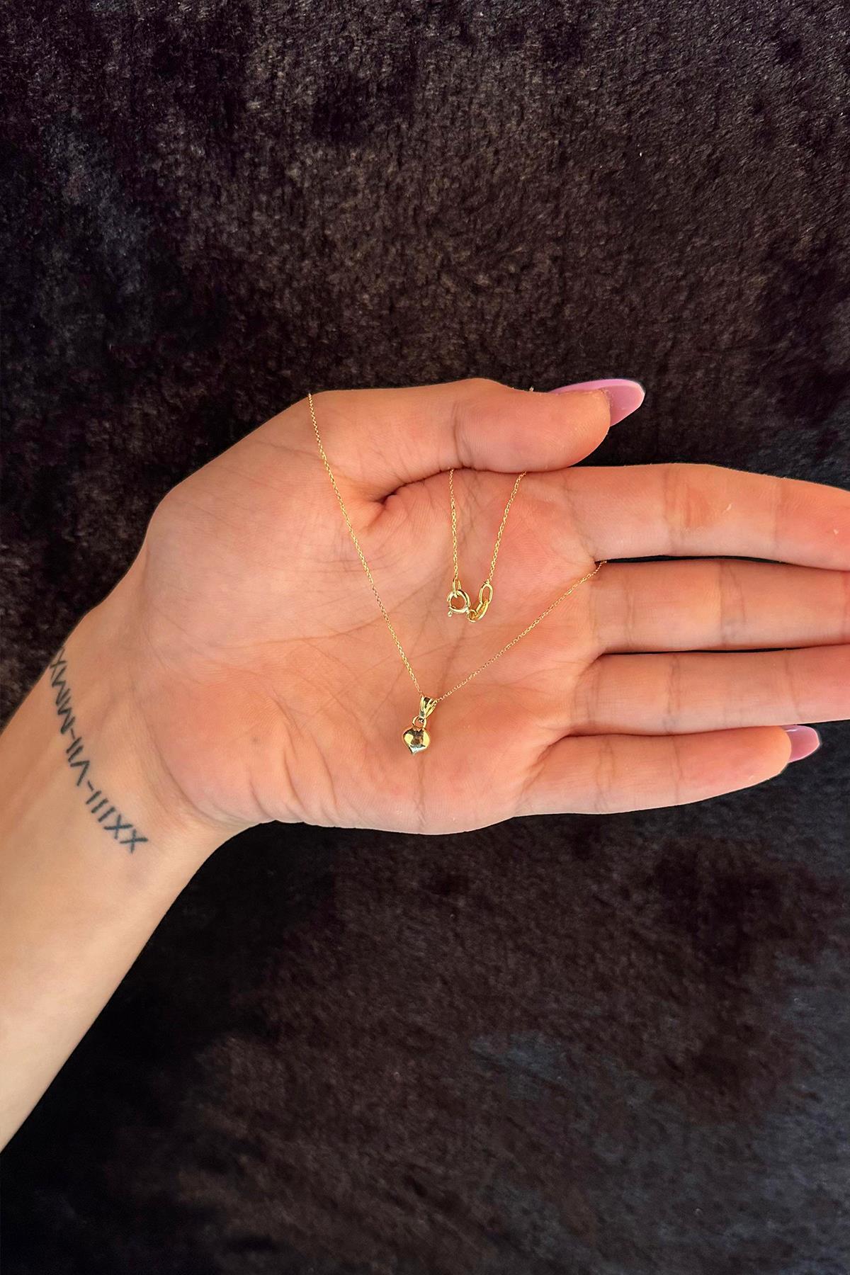 14K Gold Cable Heart Necklace