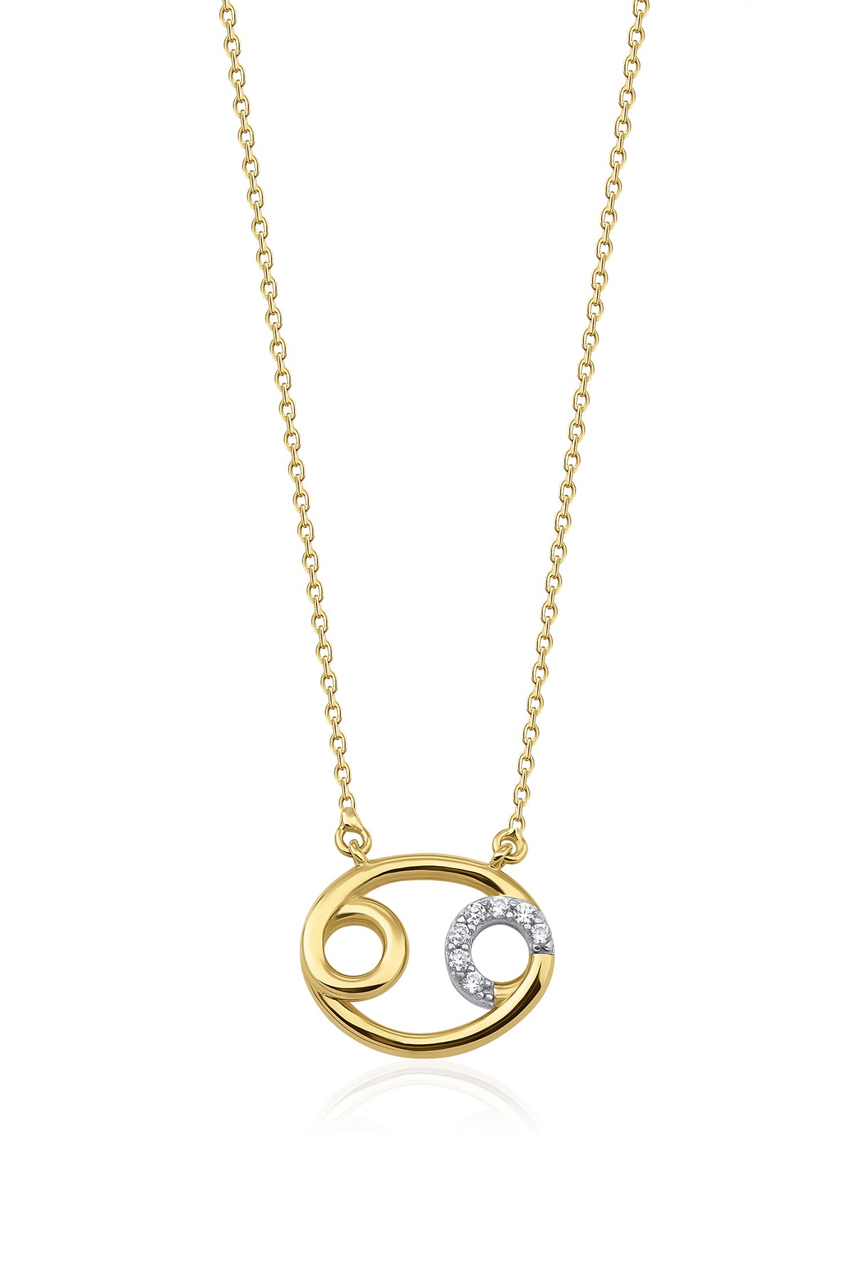 14K Gold Cancer Zodiac Sign Necklace