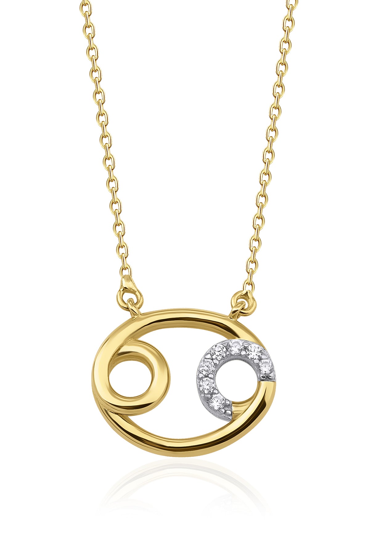 14K Gold Cancer Zodiac Sign Necklace
