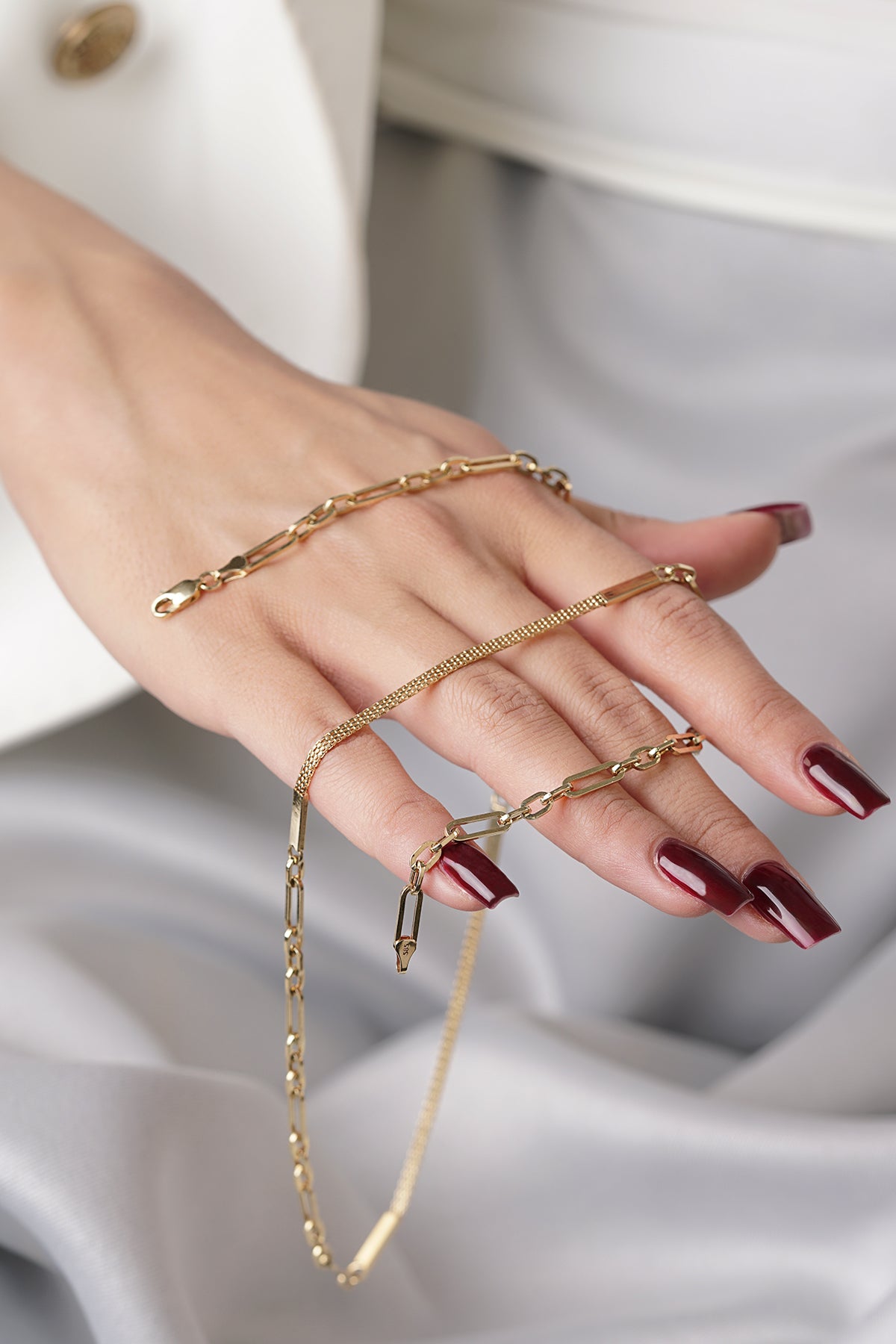 14K Gold Candere Roosevelt Cable & Paperclip Chain