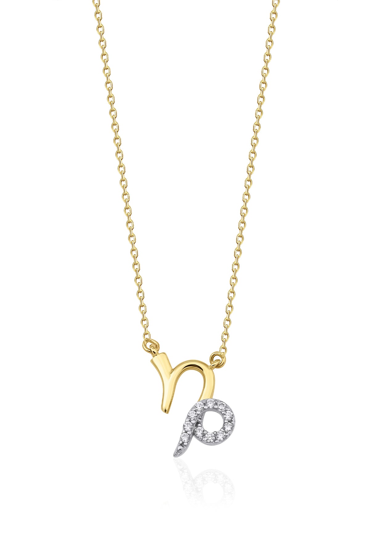 14K Gold Capricorn Zodiac Sign Necklace