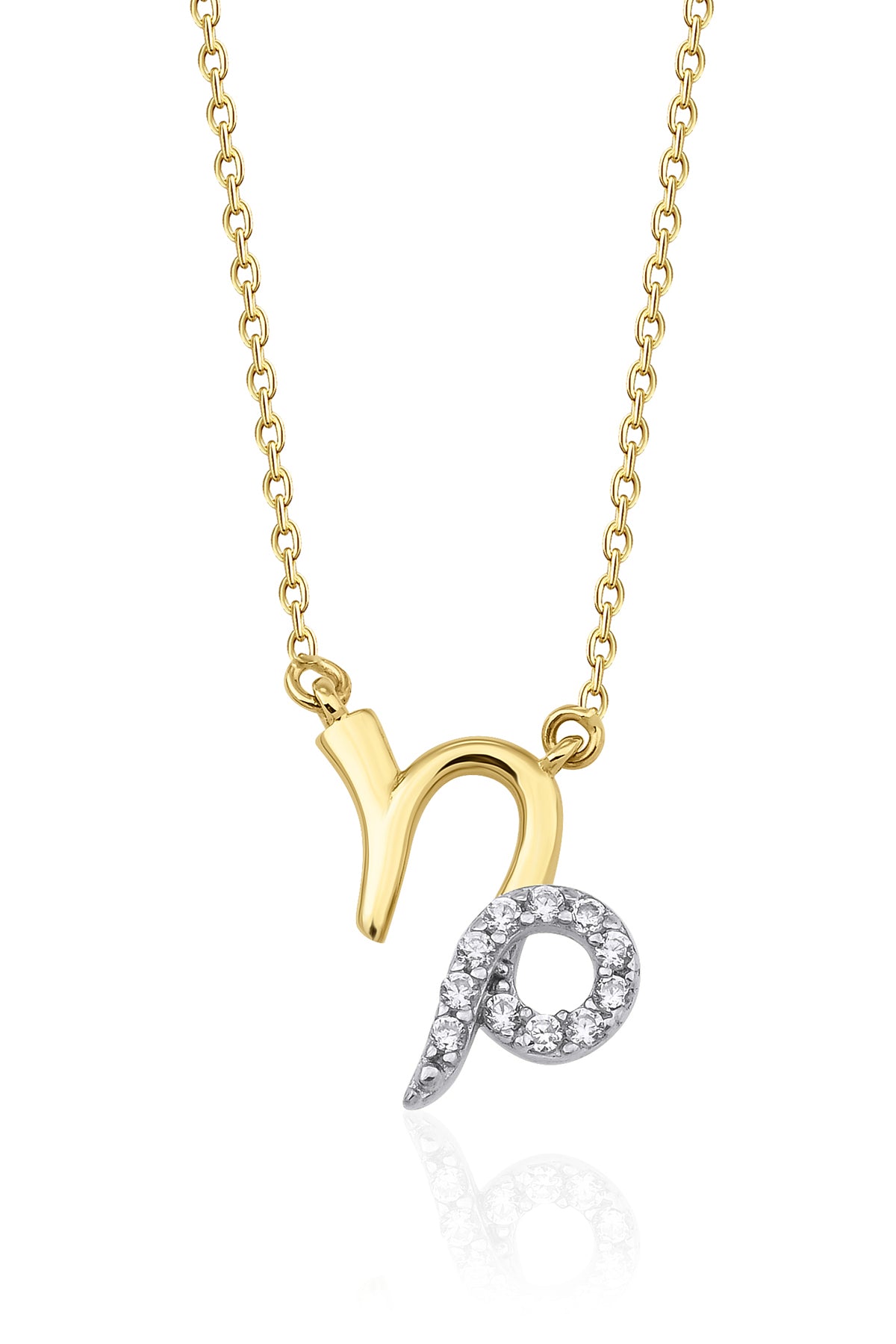 14K Gold Capricorn Zodiac Sign Necklace