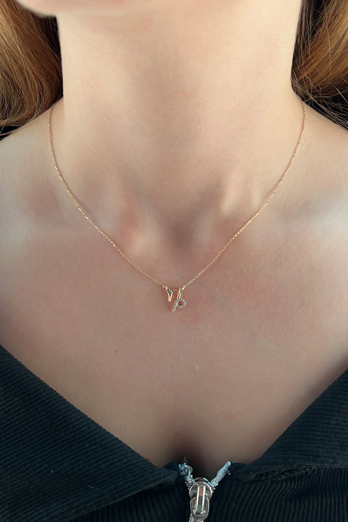 14K Gold Capricorn Zodiac Sign Necklace