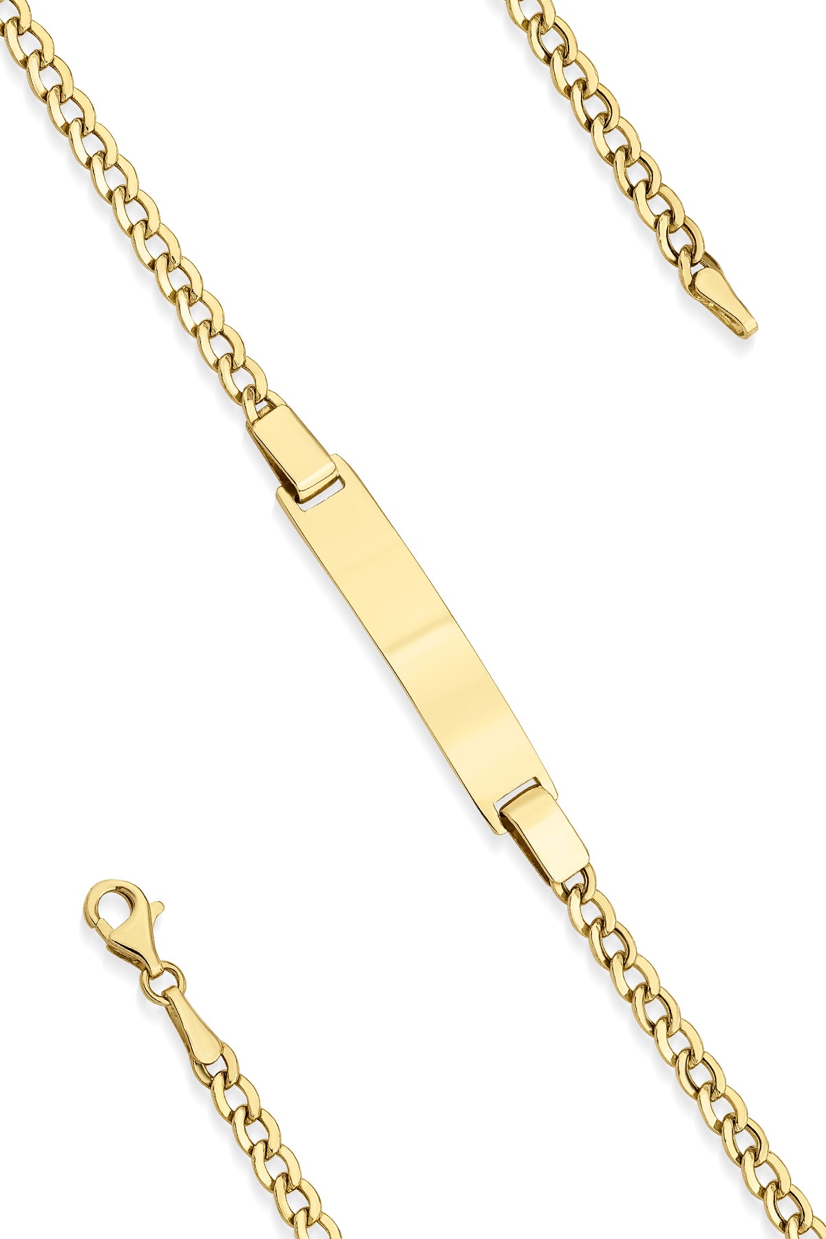 14K Gold Children's İD Cuban Link Bracelet