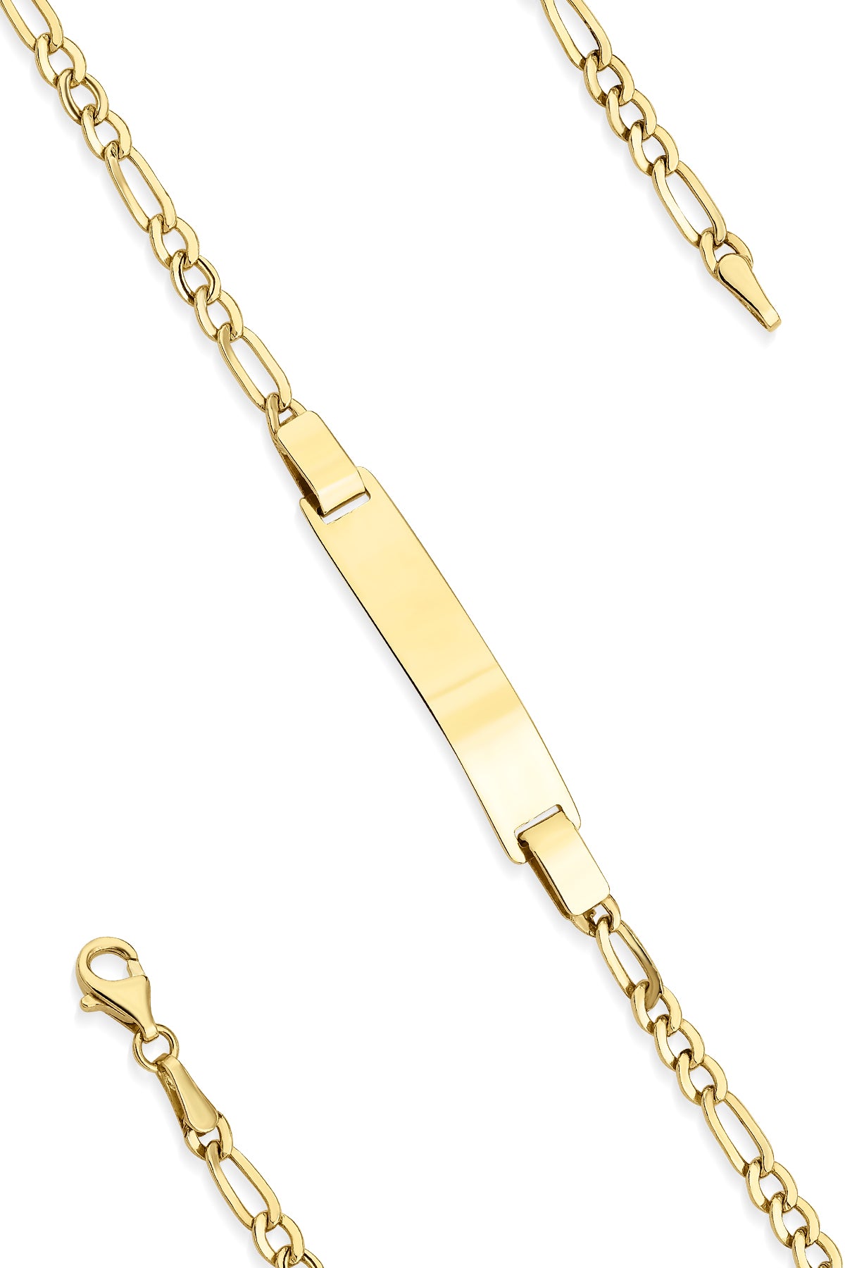 14K Gold Children's İD Figaro Link Bracelet