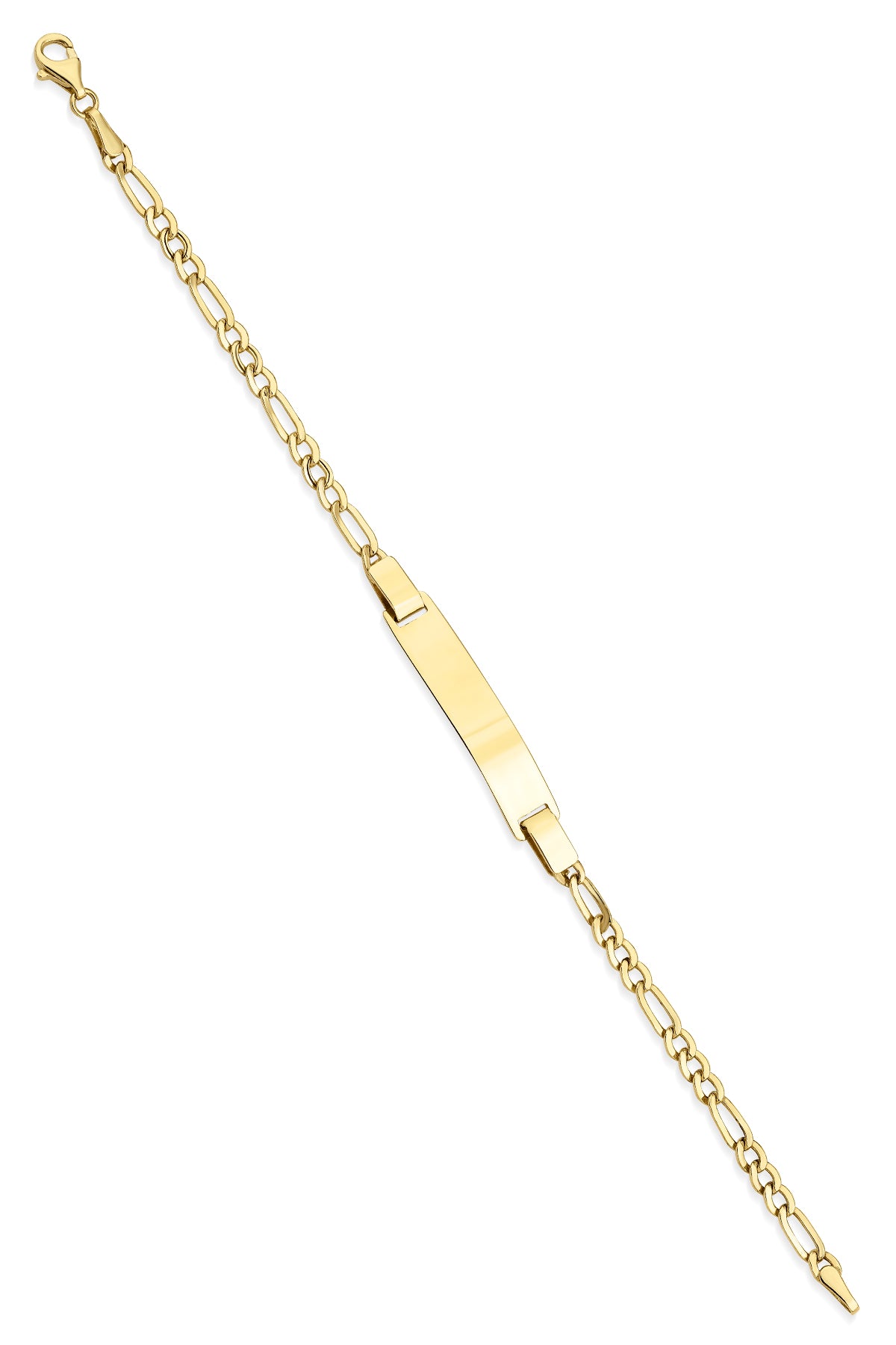 14K Gold Children's İD Figaro Link Bracelet