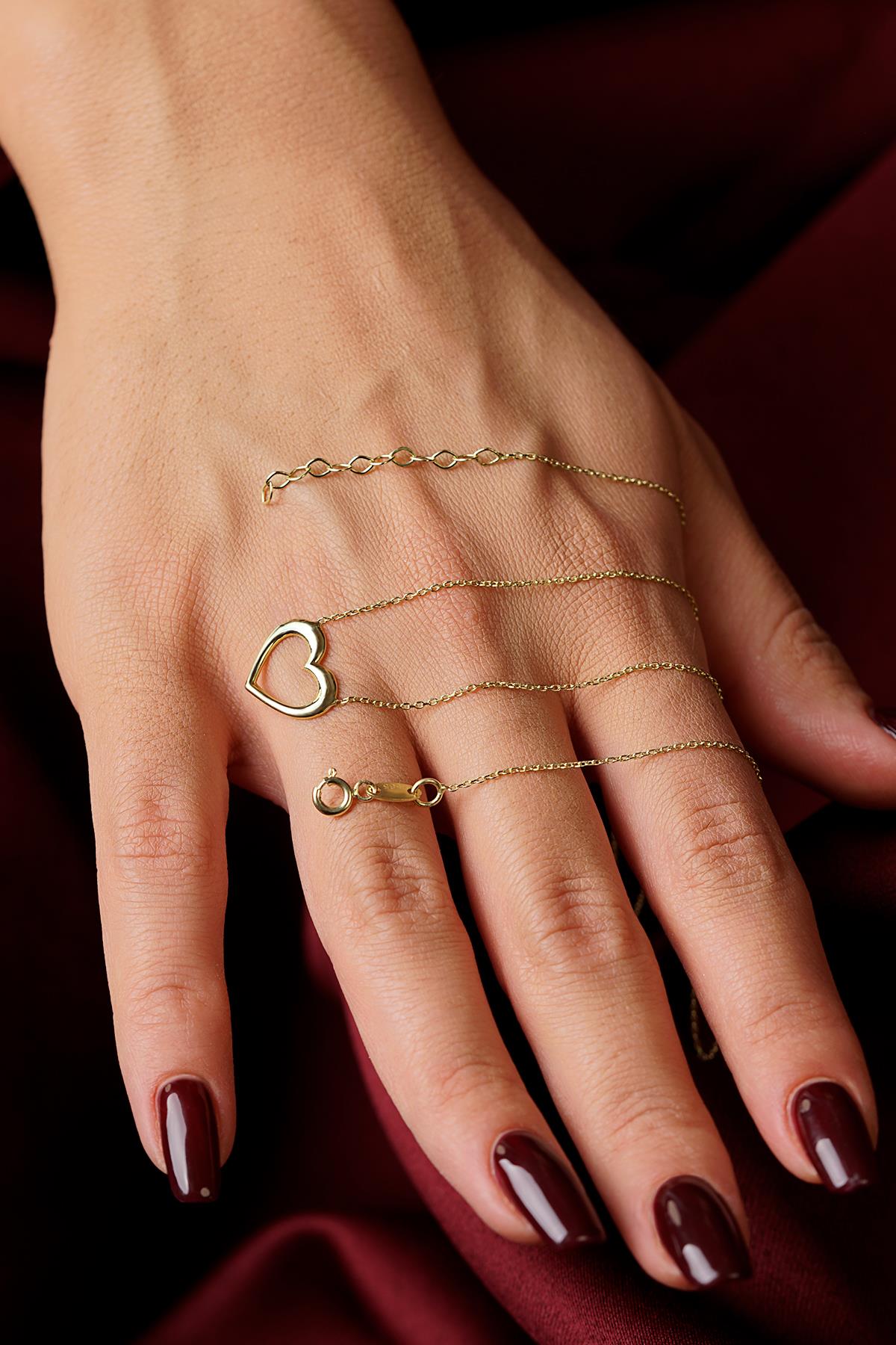 14K Gold Chunky Heart Necklace
