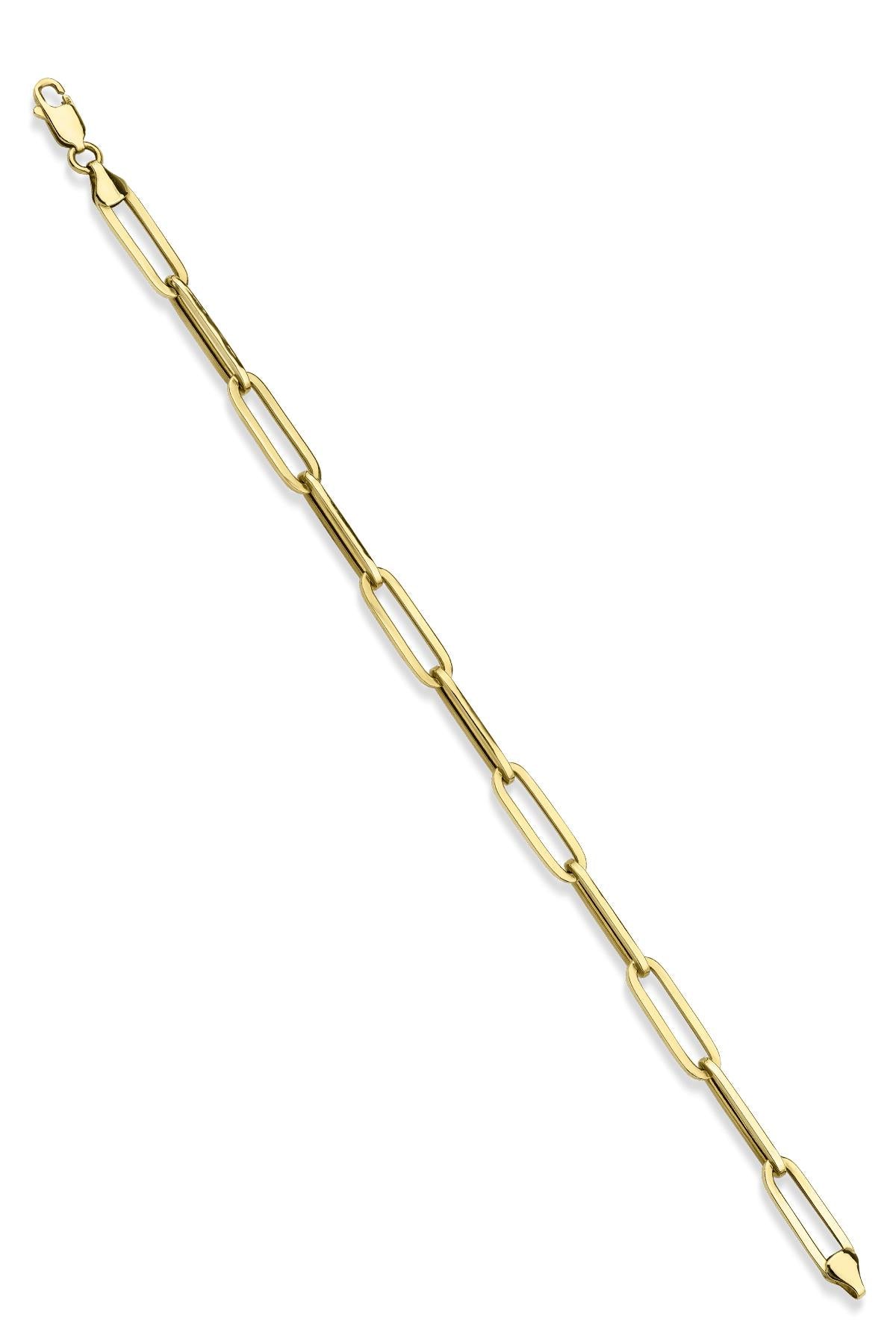 14K Gold Chunky Paperclip Link Bracelet