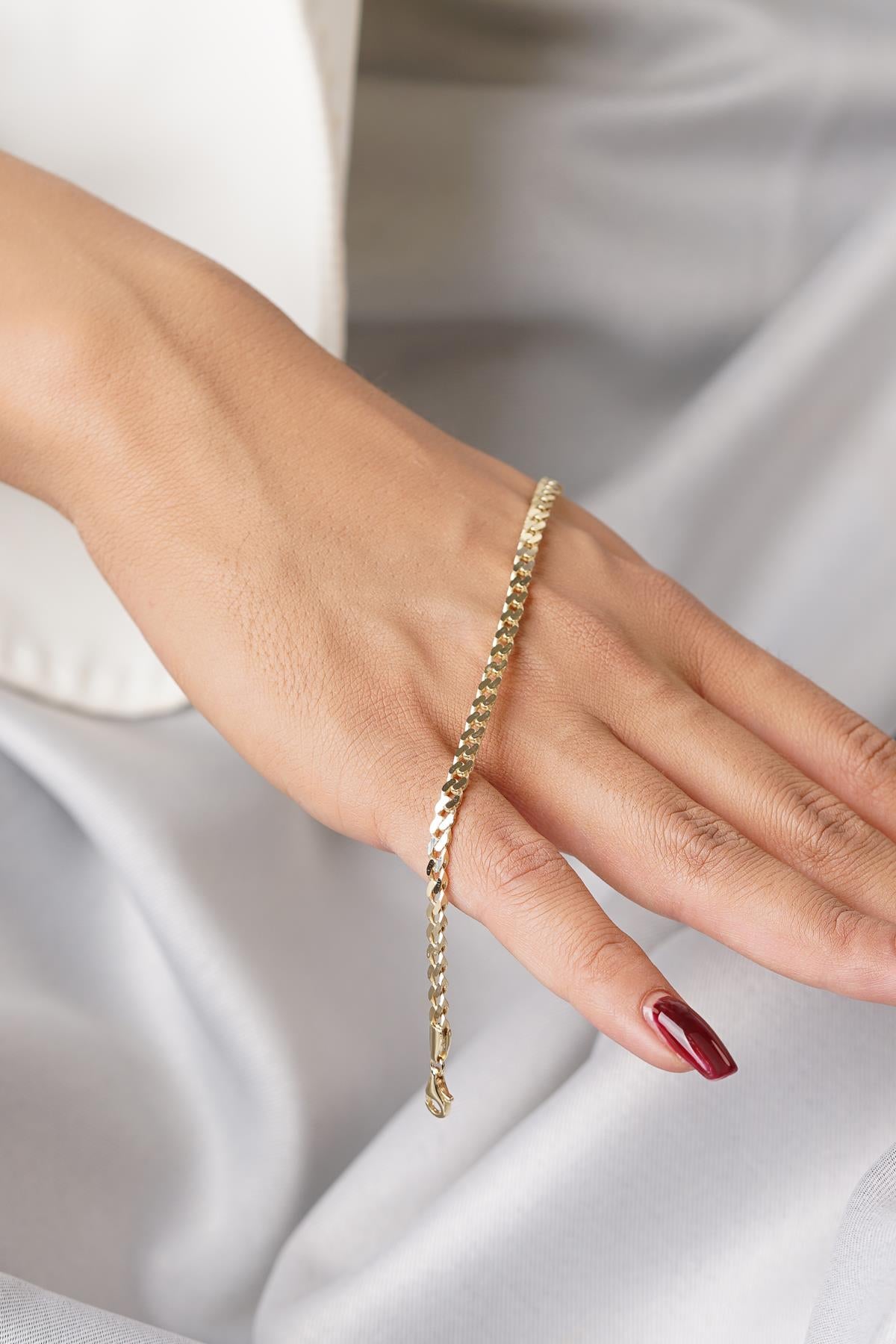 14K Gold Classic Curb Chain Bracelet
