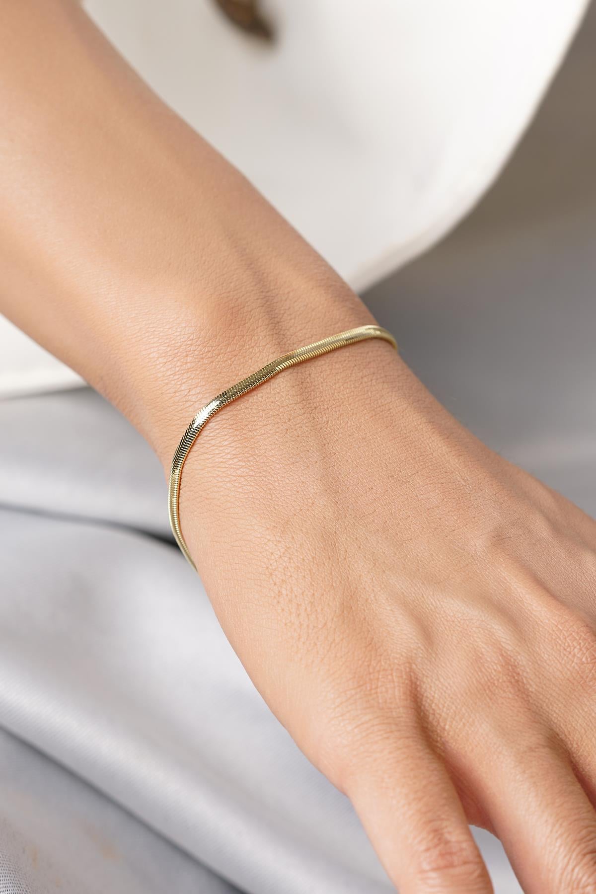 14K Gold Classic Snake Bracelet 2