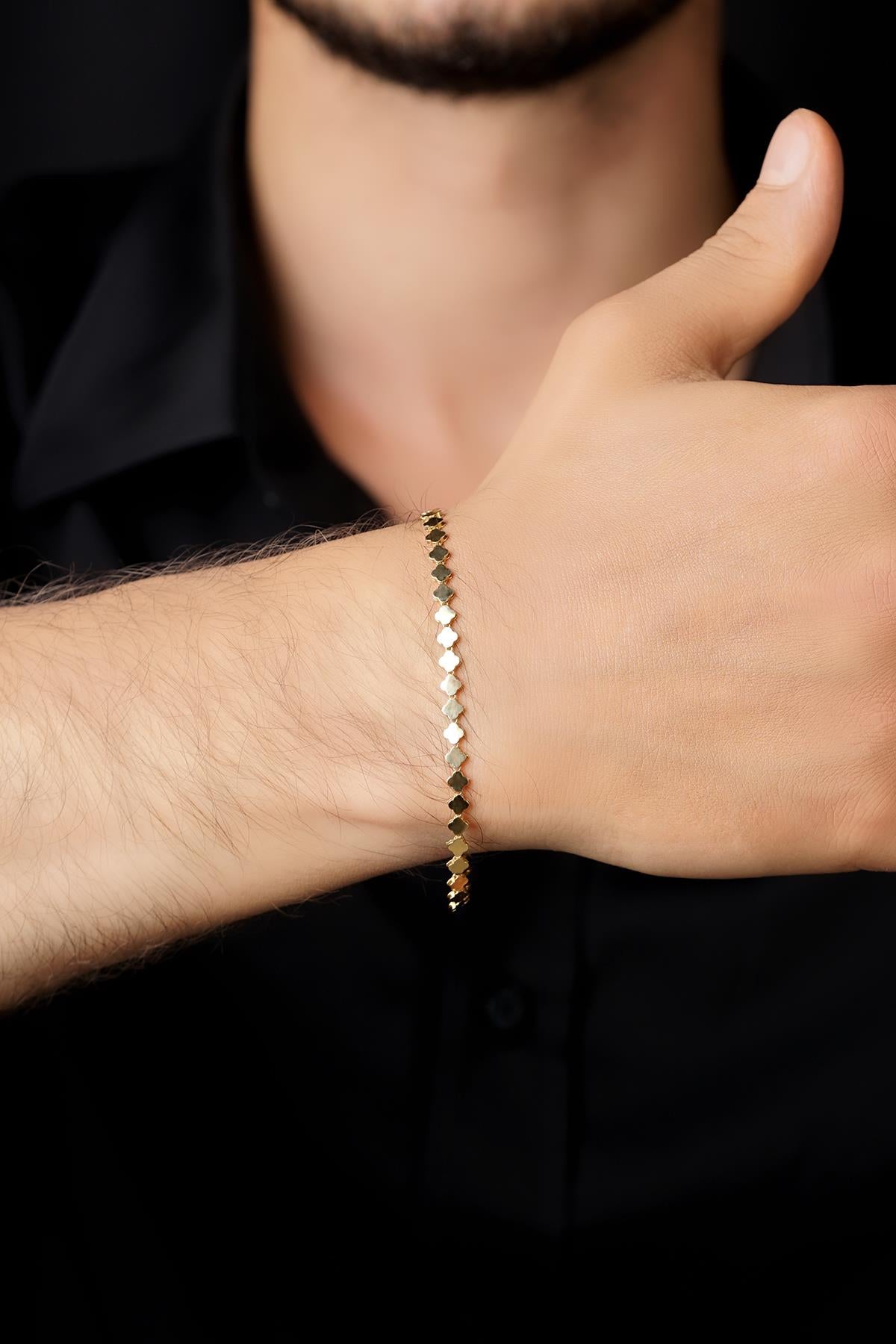 14K Solid Gold Clover Series Bracelet