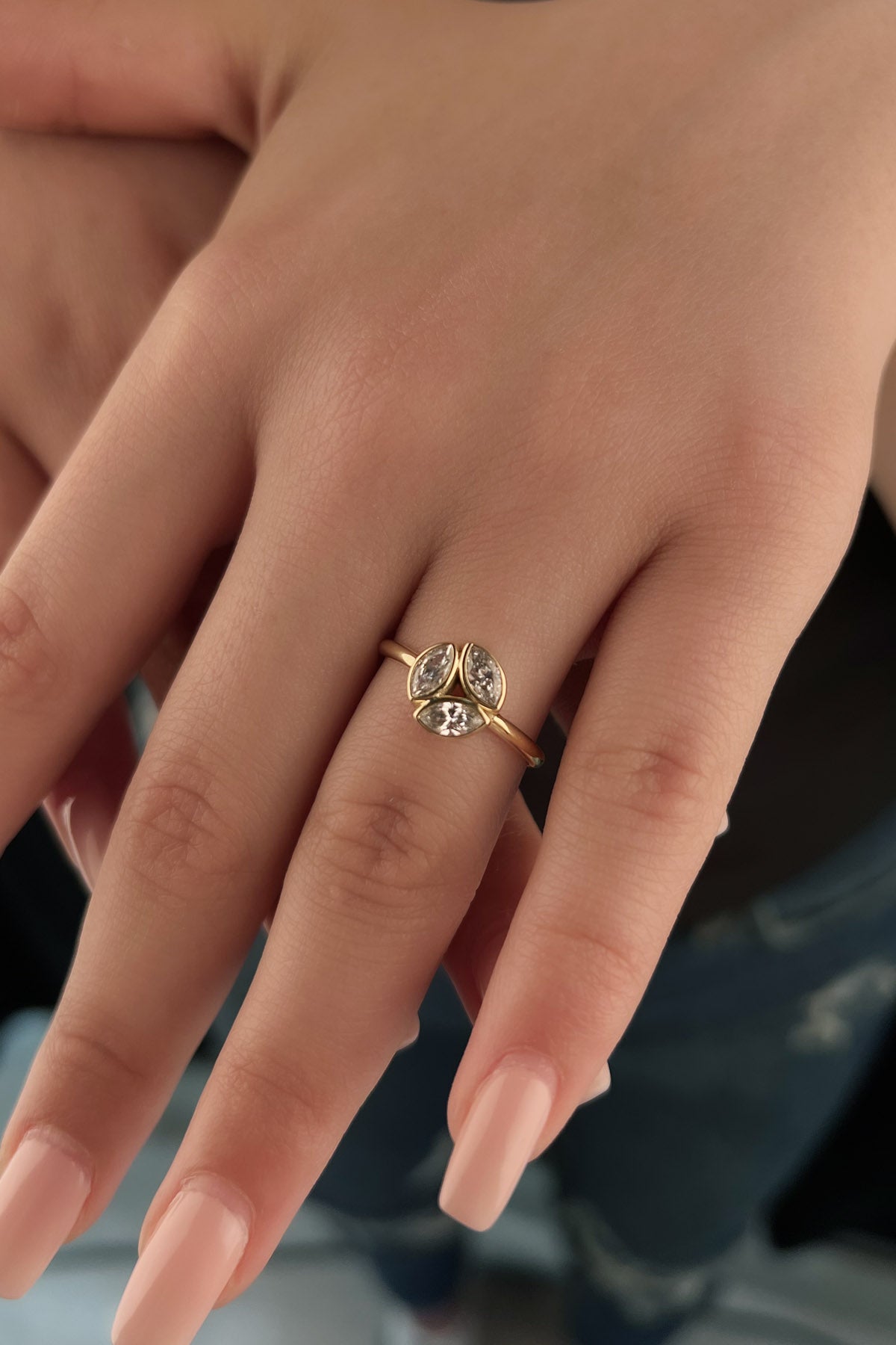 14K Gold Cluster Ring