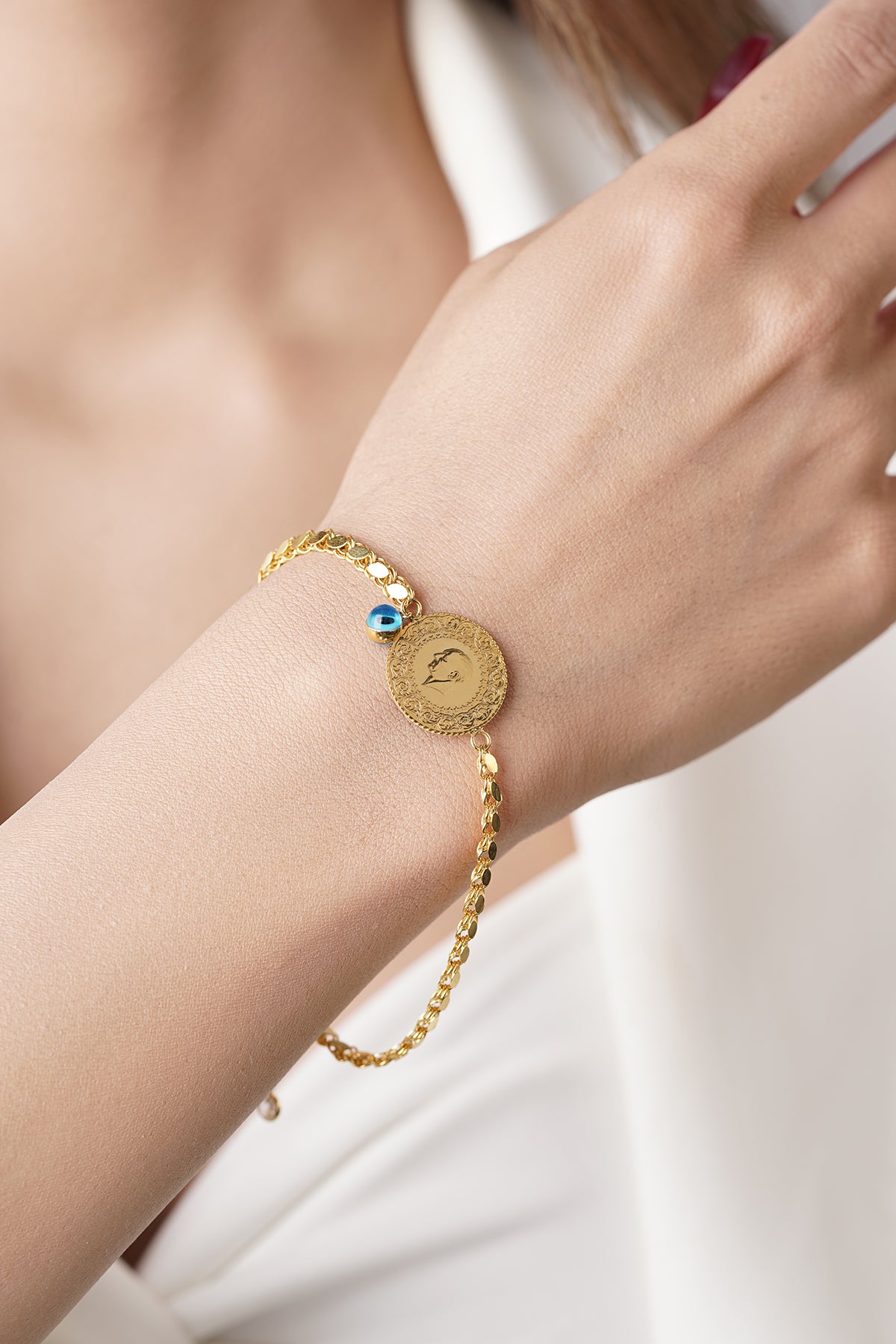 14K Gold Coin Bracelet  1