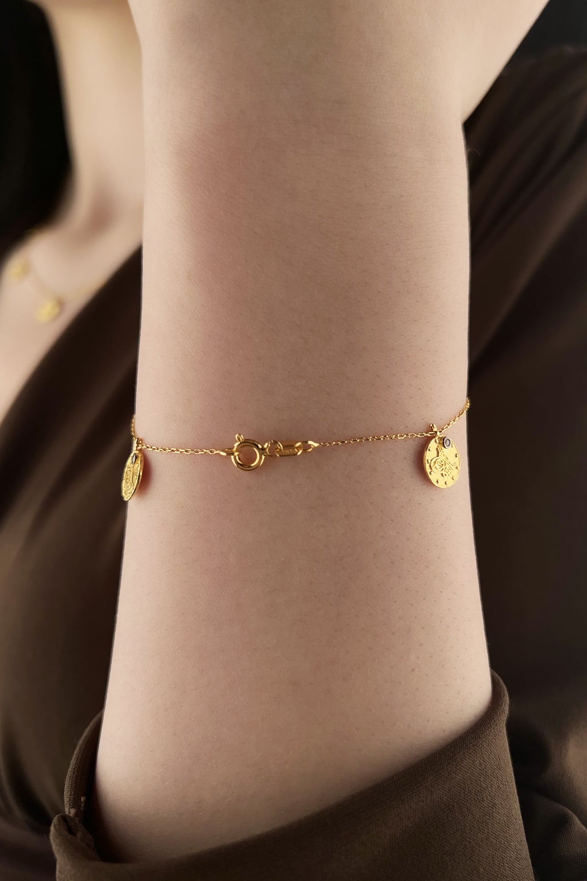 14K Gold Coins Bracelet
