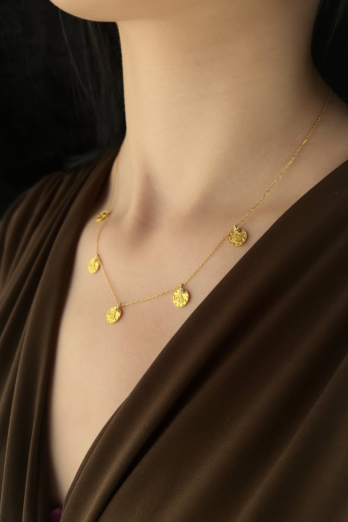 14K Gold Coins Set ( Necklace - Earrings - Bracelet )