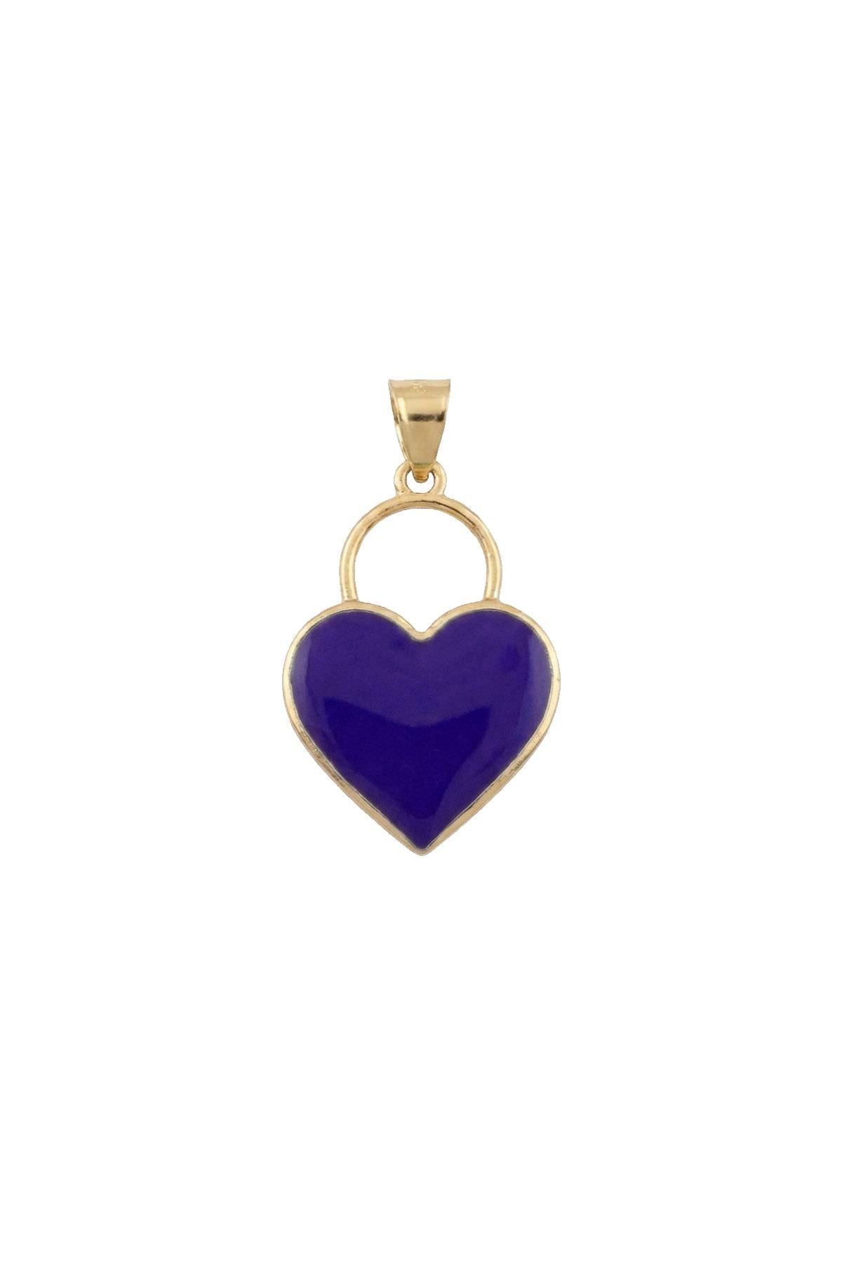 14K Gold-colored Enameled Heart Shaped charm   ( You Can Chosse The Color)