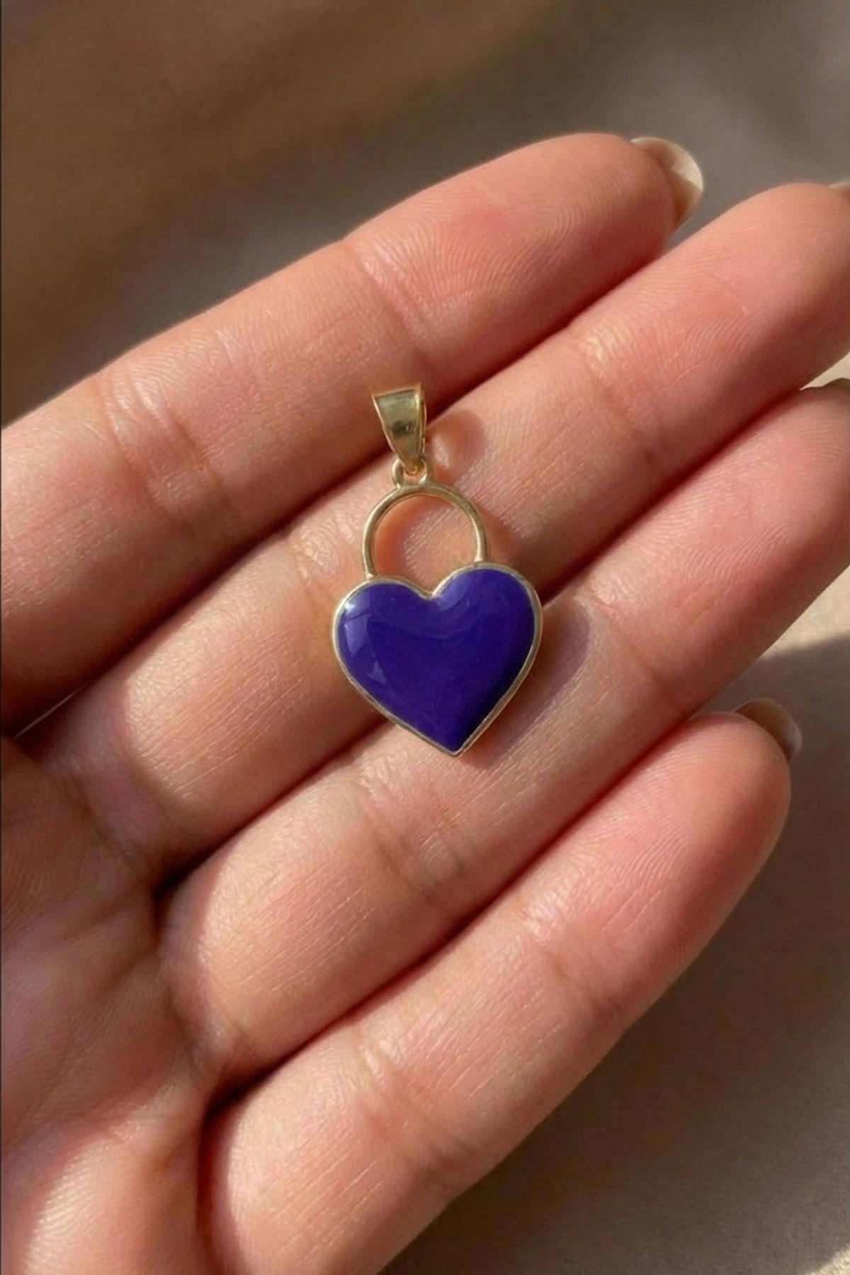 14K Gold-colored Enameled Heart Shaped charm   ( You Can Chosse The Color)