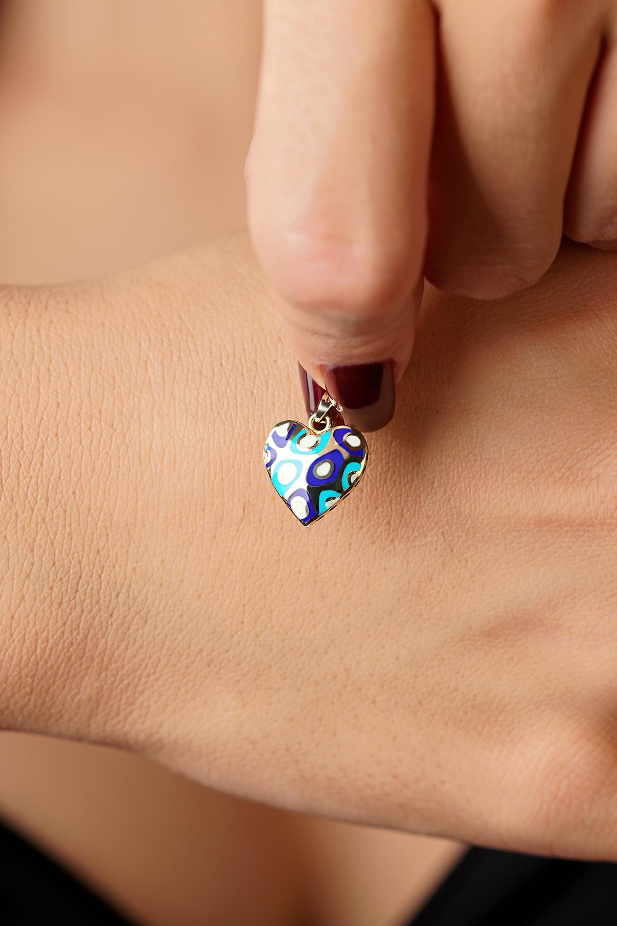 14K Gold Colorful Heart Charm