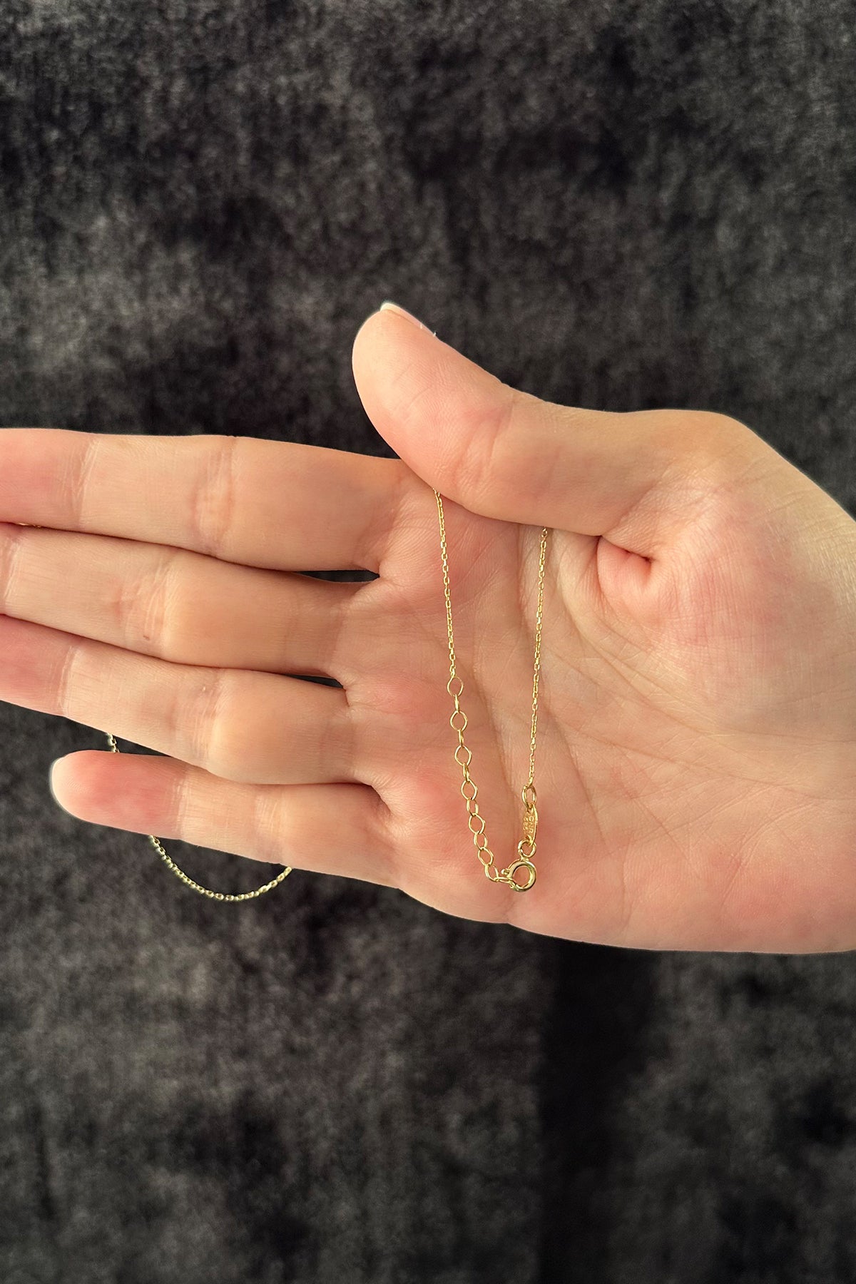 14K Gold Crescent Necklace